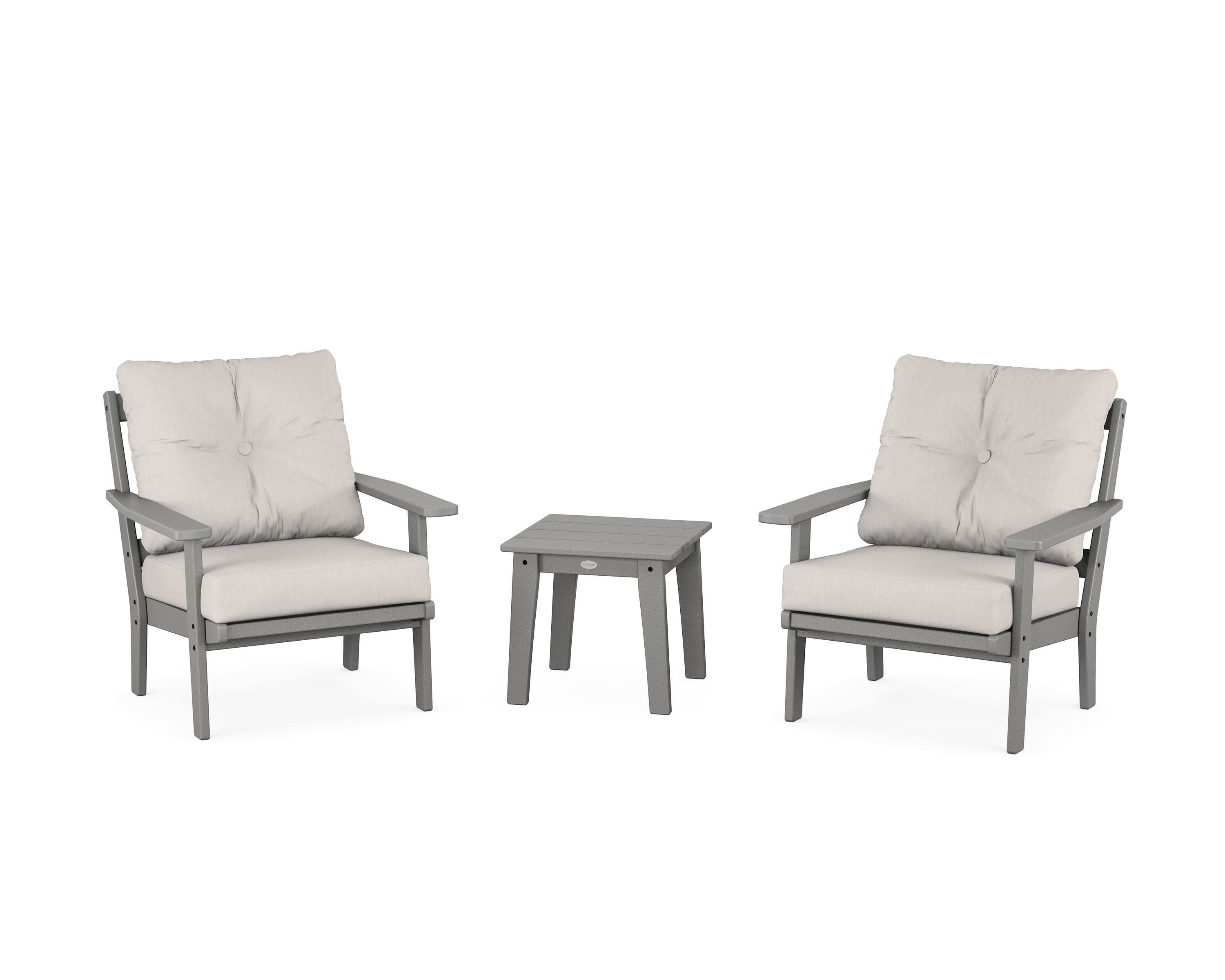 Prairie 3-Piece Deep Seating Set in Slate Grey / Cast Ash