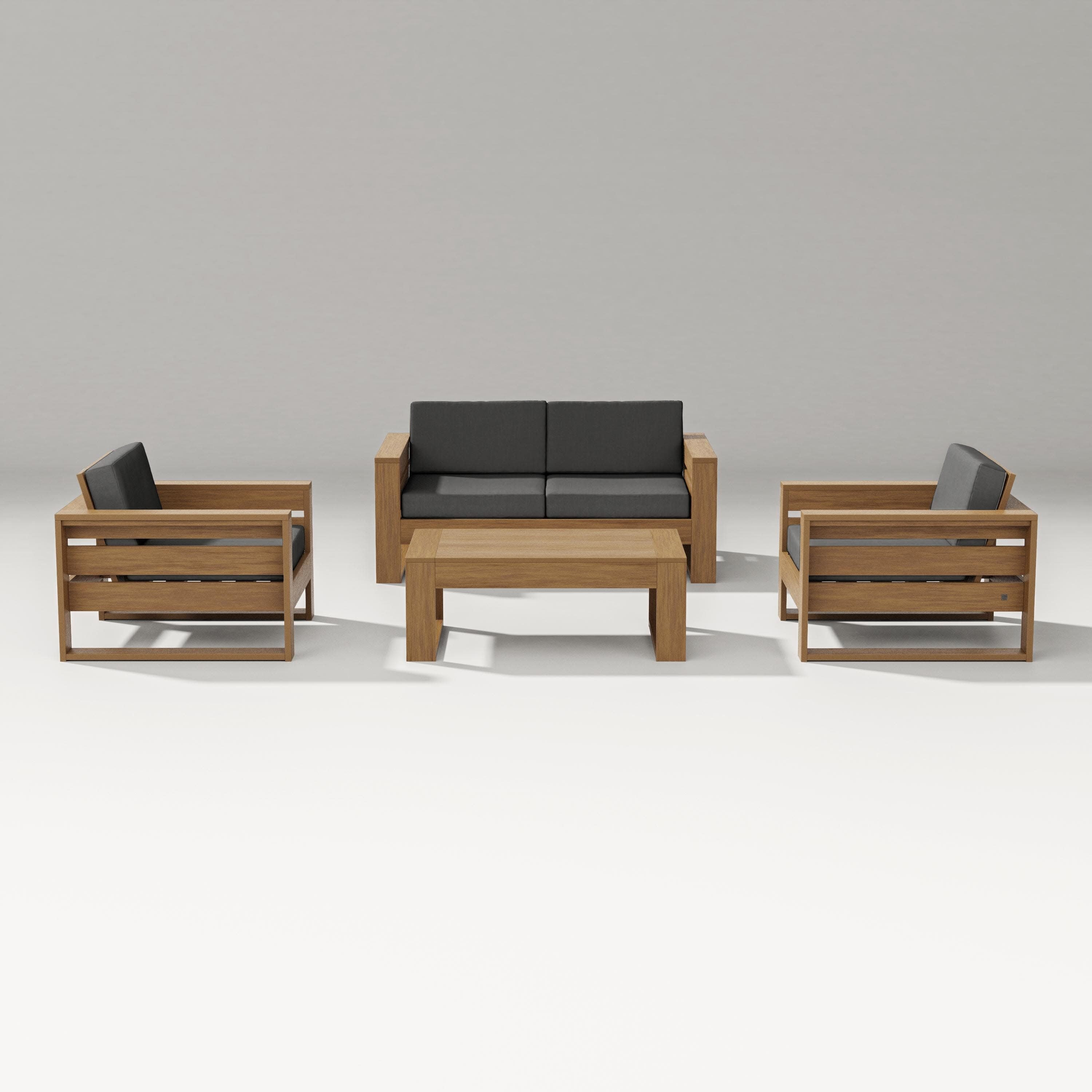 Latitude 4-Piece Lounge Loveseat Set in Natural / Spectrum Carbon