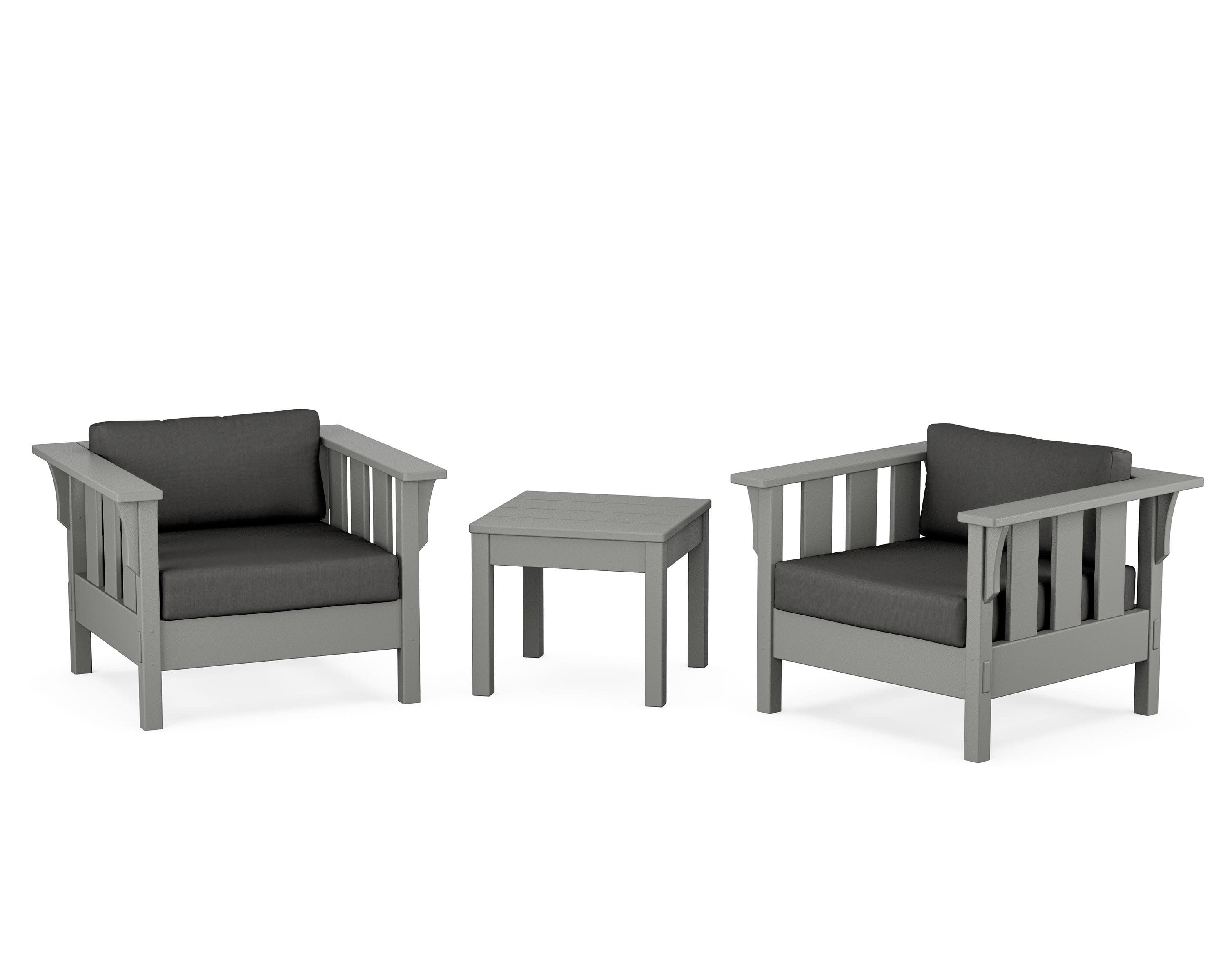 Acadia 3-Piece Deep Seating Set in Slate Grey / Spectrum Carbon