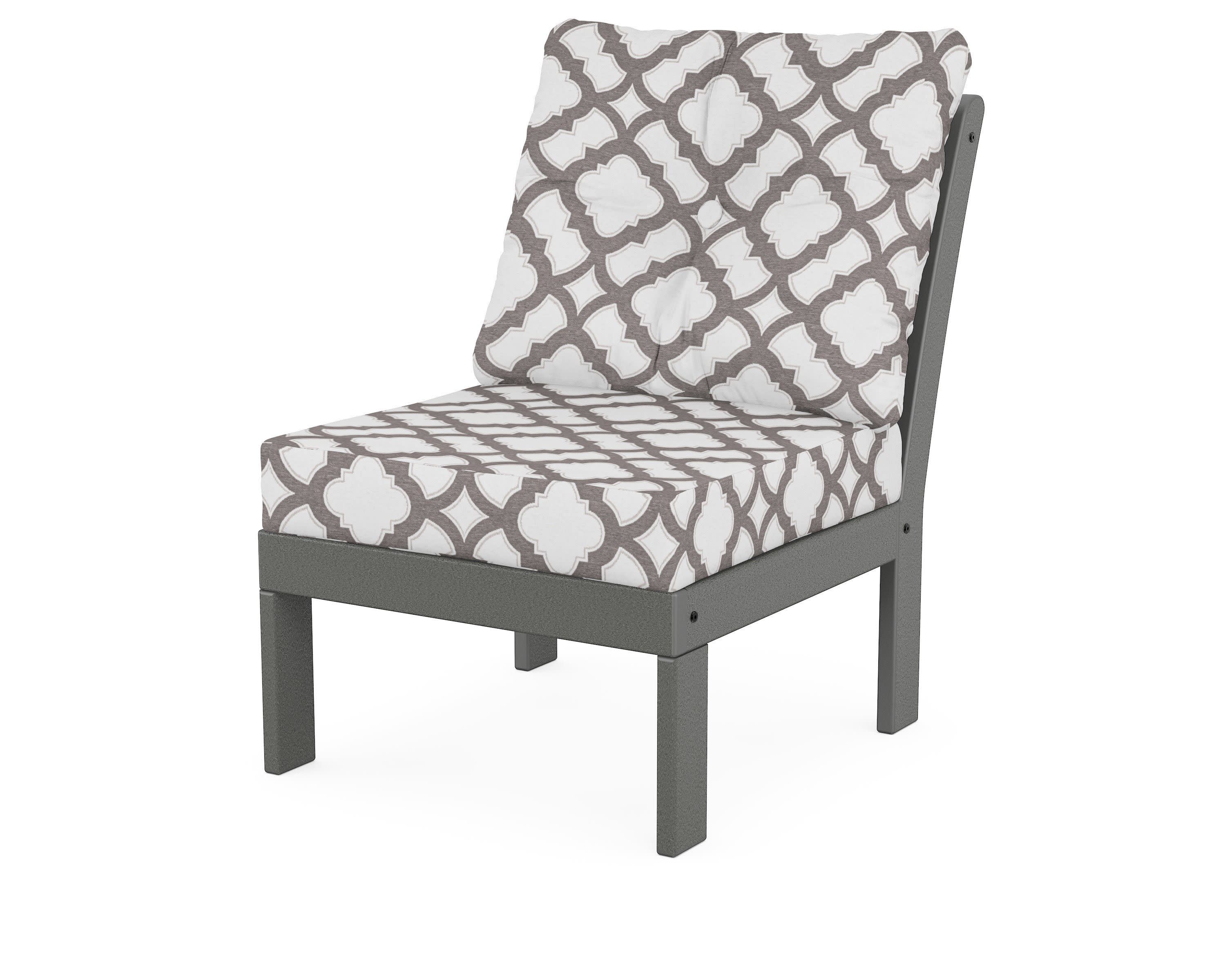 Vineyard Modular Armless Chair in Slate Grey / Trellis Grey Mist
