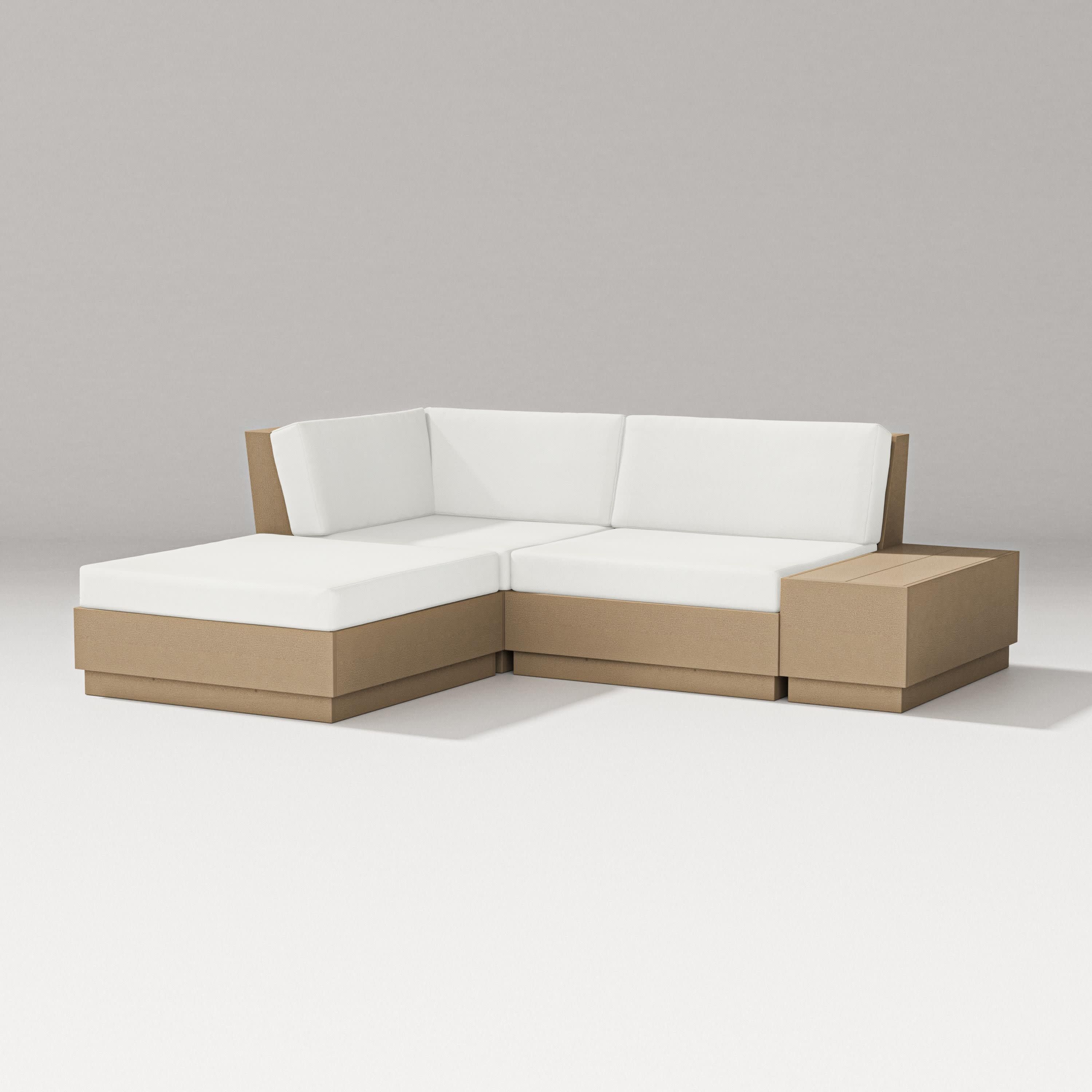 Elevate Loveseat Sectional with Chaise in Vintage Sahara / Natural Linen