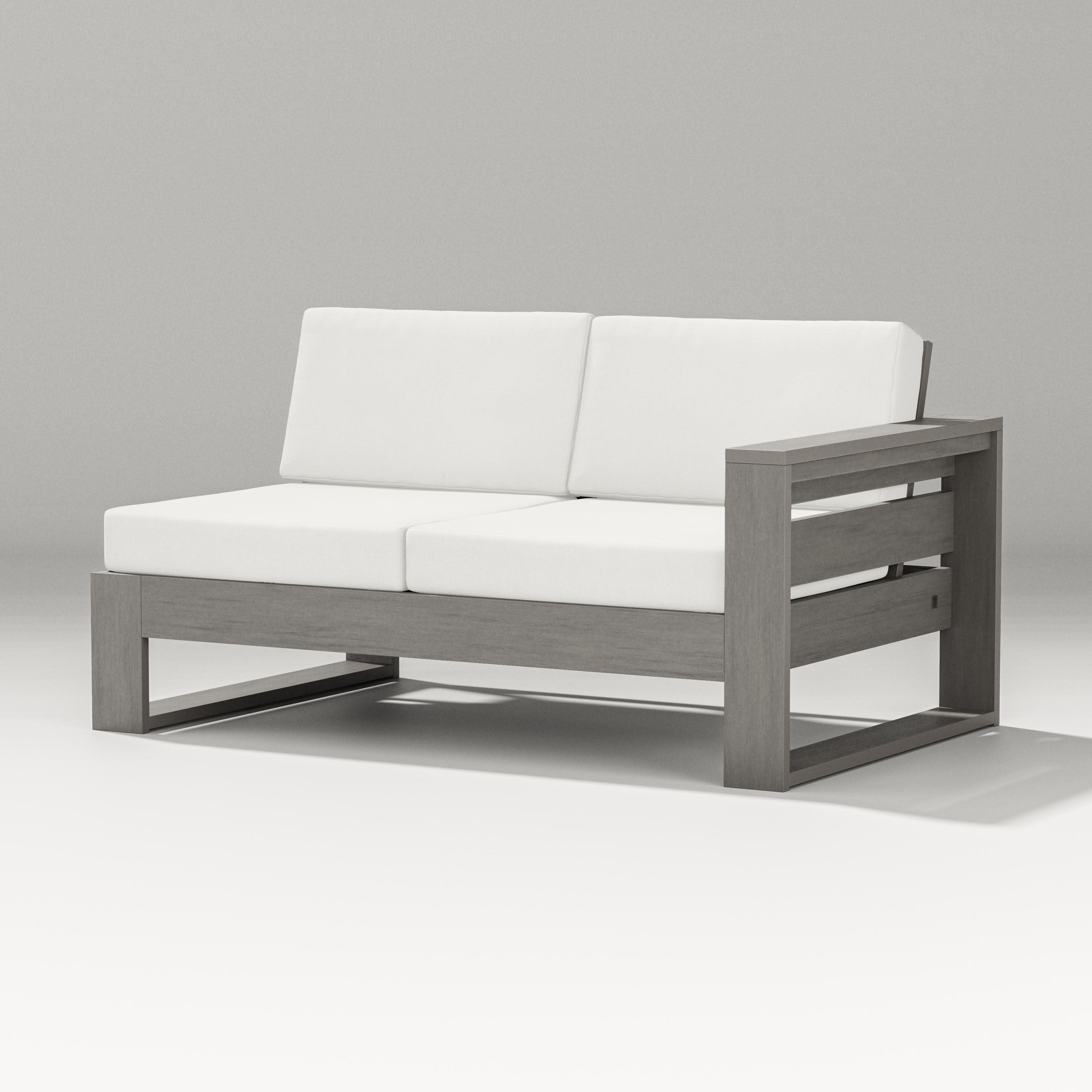 Latitude Modular Right Arm Loveseat in Driftwood / Natural Linen
