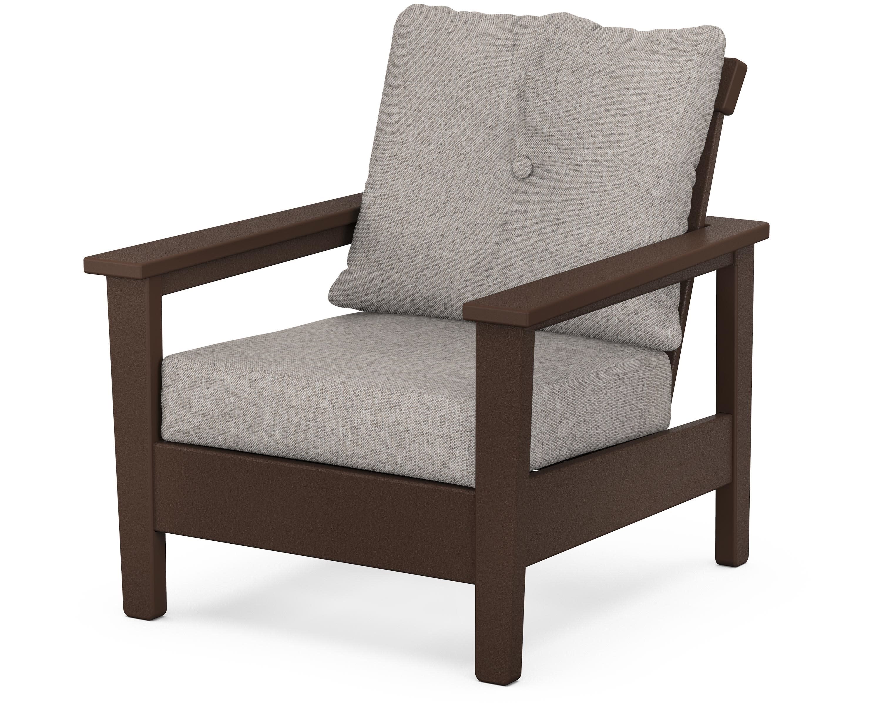 Prescott Deep Seating Chair in Mahogany / Weathered Tweed