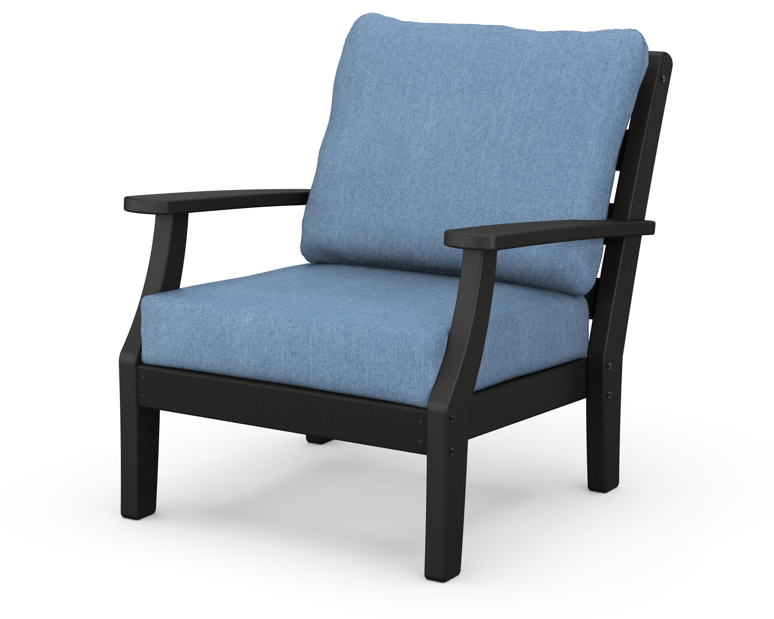 Chesapeake Deep Seating Chair in Black / Sky Blue