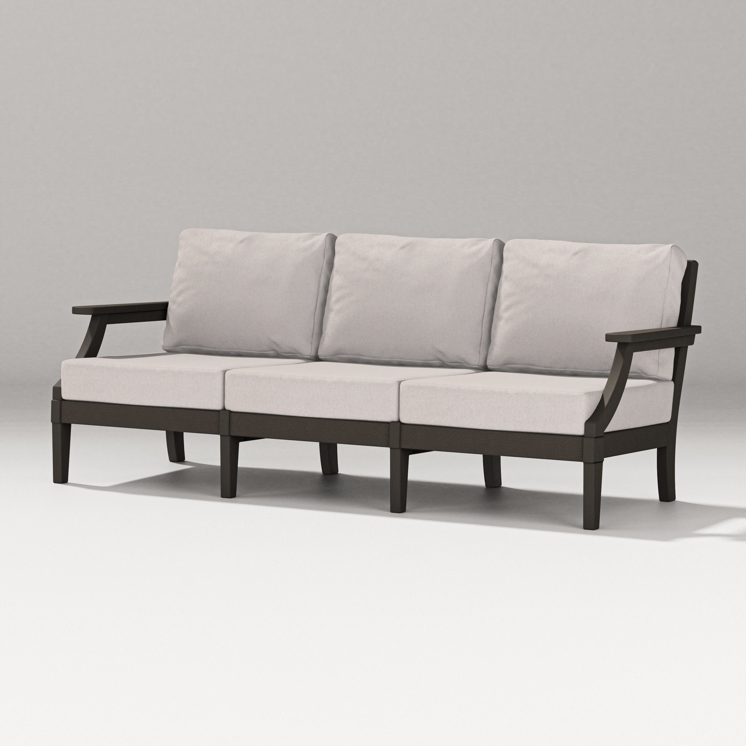 Estate Sofa in Vintage Coffee / Dune Burlap
