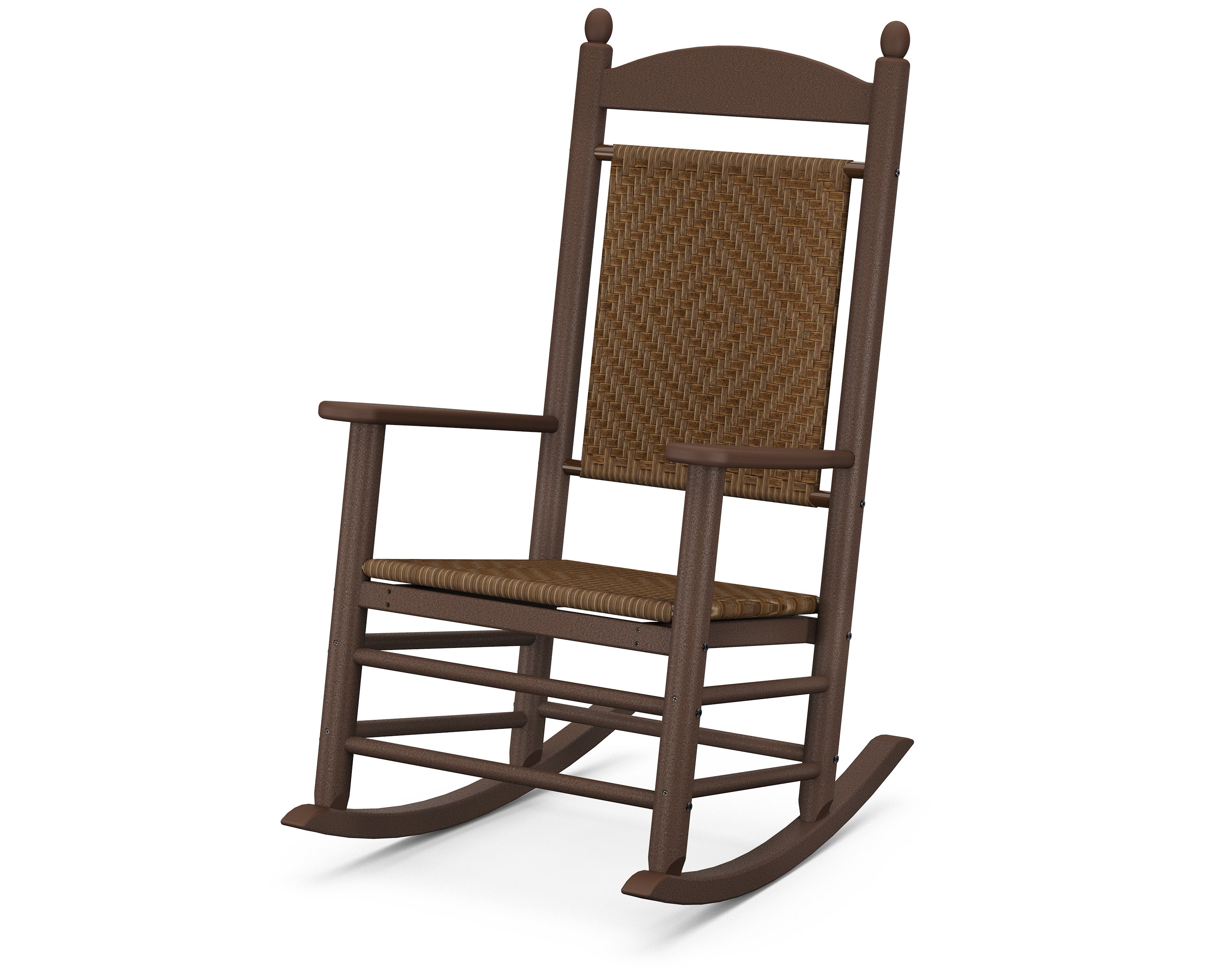 Jefferson Woven Rocking Chair in Mahogany / Tigerwood