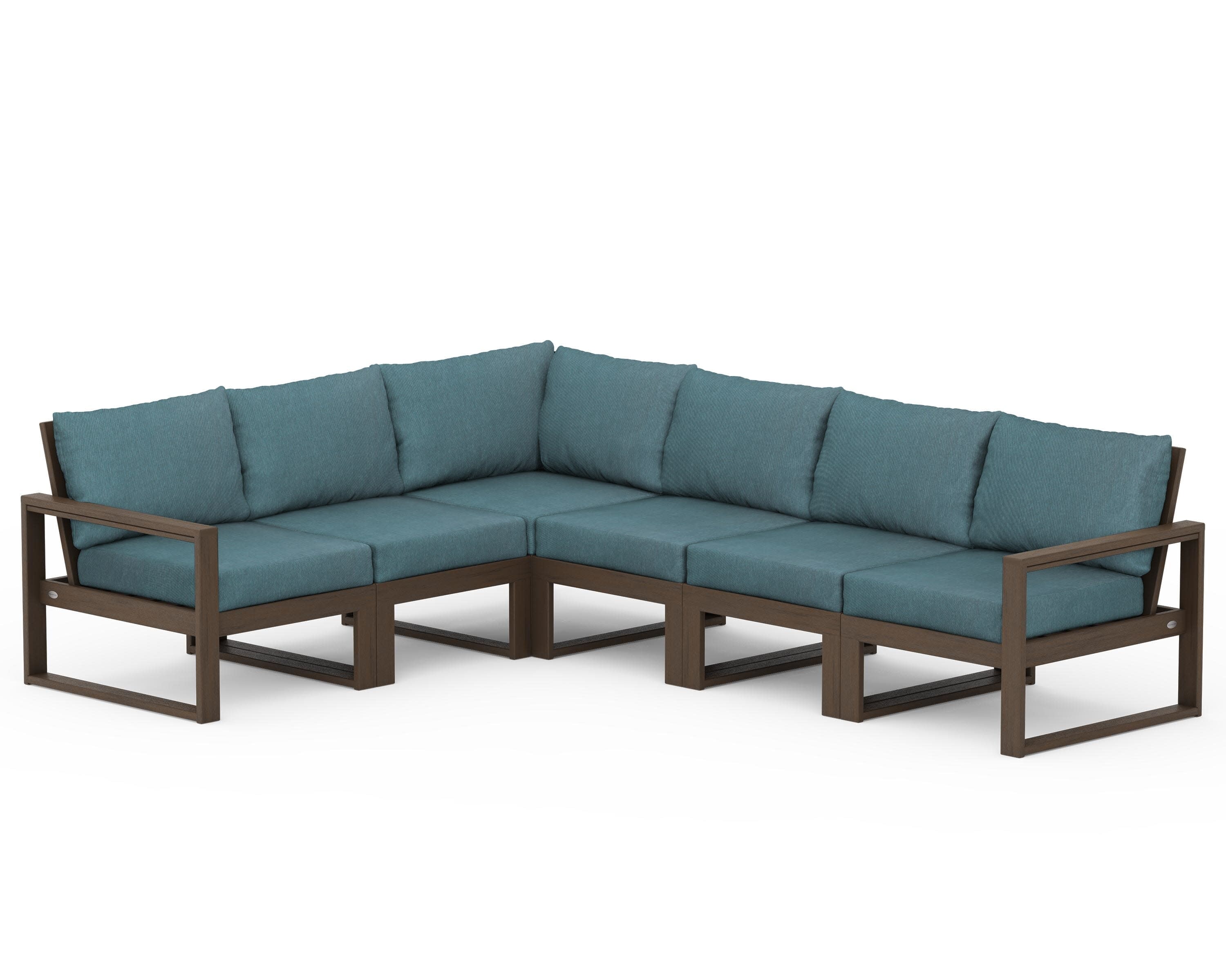 EDGE 6-Piece Modular Deep Seating Set in Kona / Ocean Teal