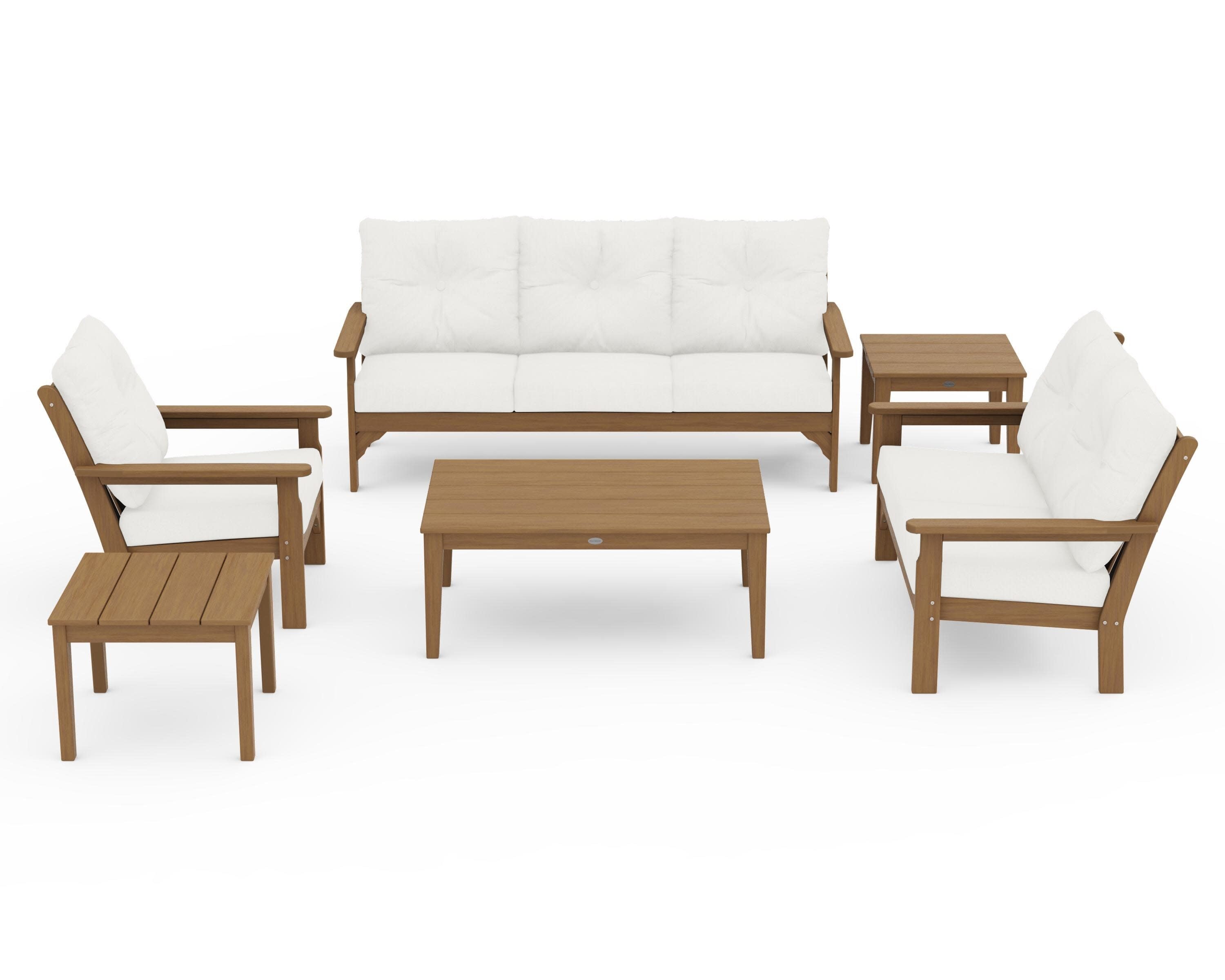 Vineyard 6-Piece Deep Seating Set in Natural / Natural Linen