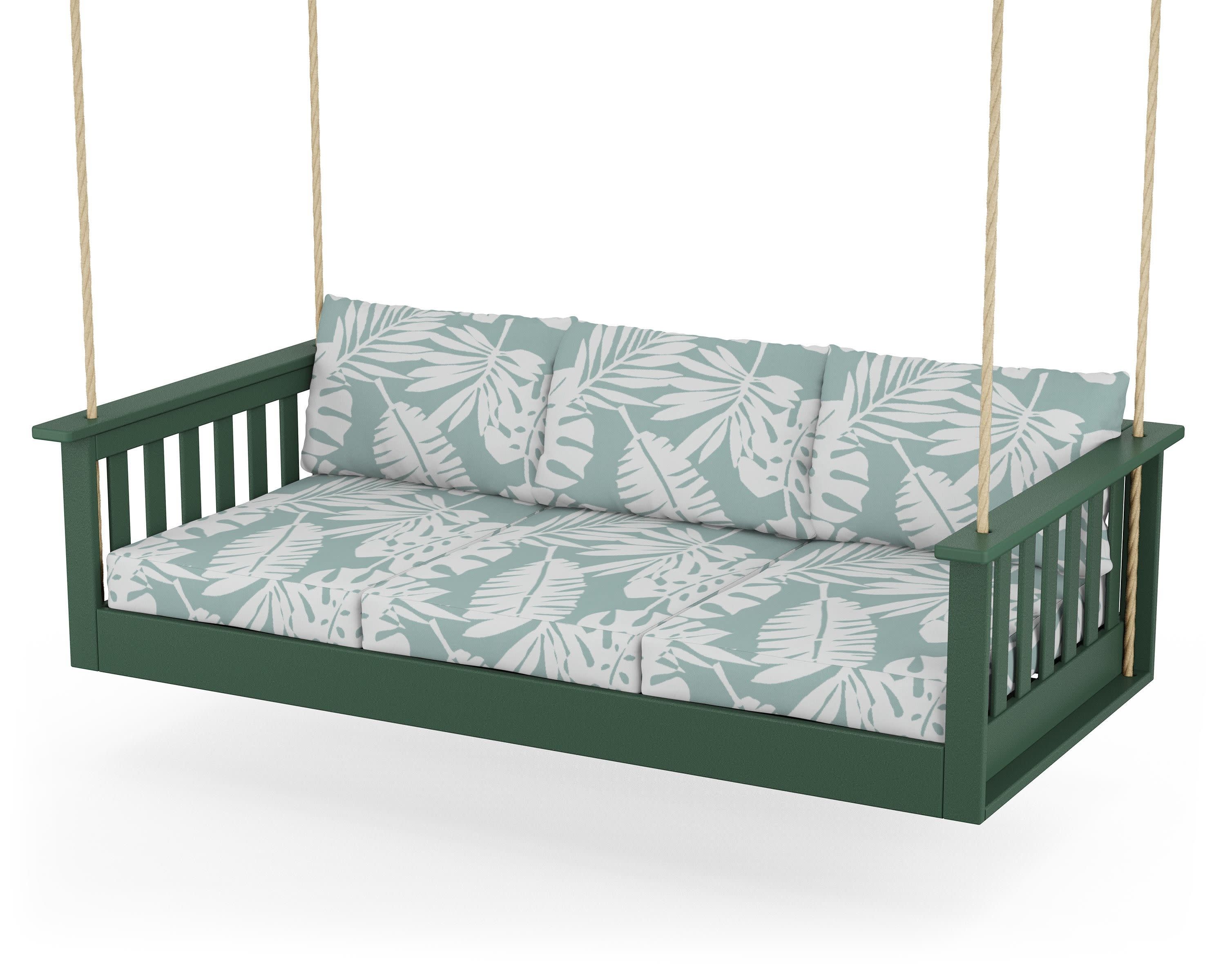 Vineyard Daybed Swing in Green / Leaf Glacier Spa