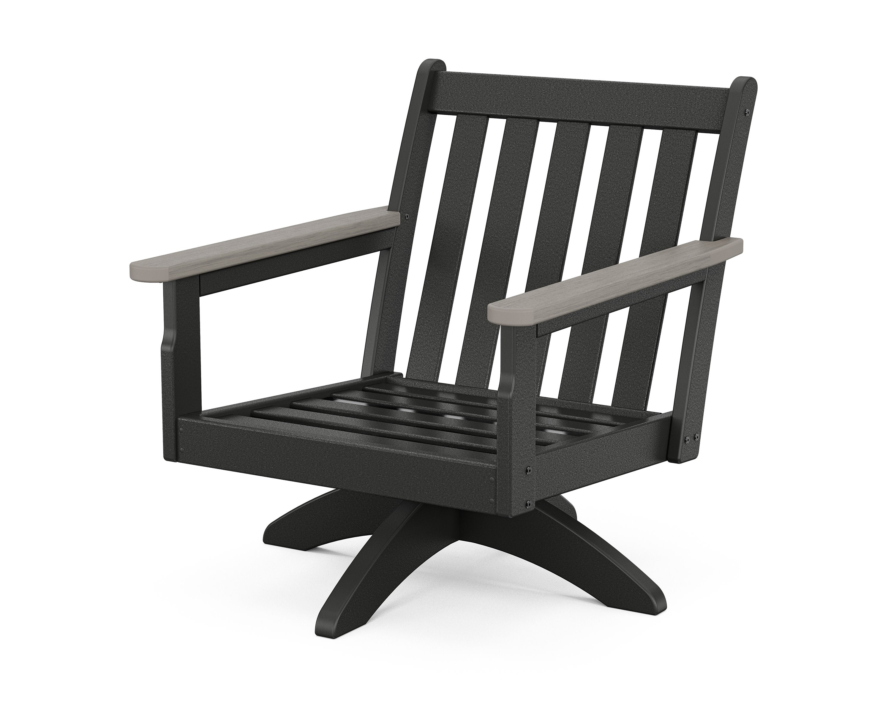 Vineyard Deep Seating Swivel Chair Frame in Black / Driftwood
