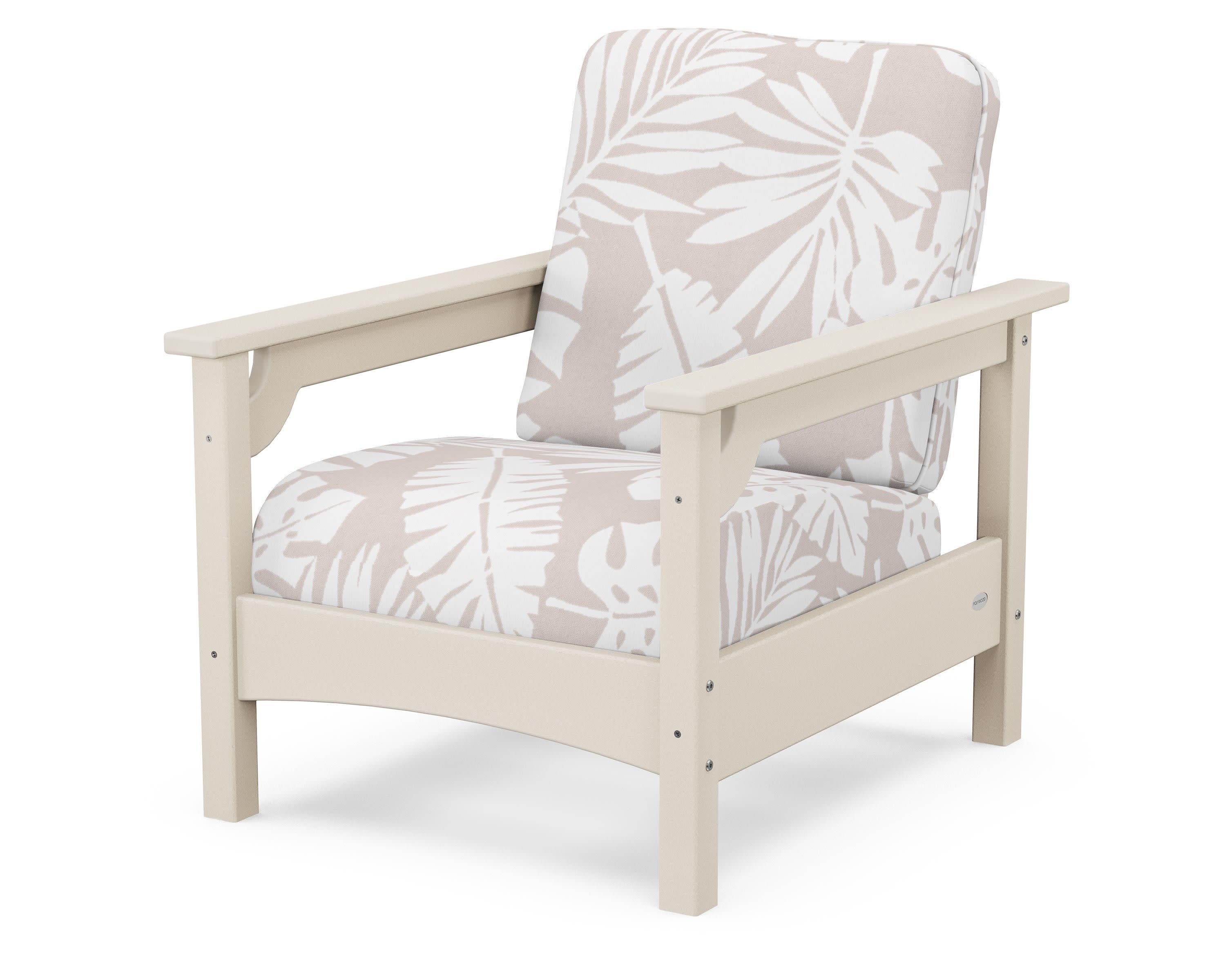Club Chair in Sand / Leaf Dune Burlap