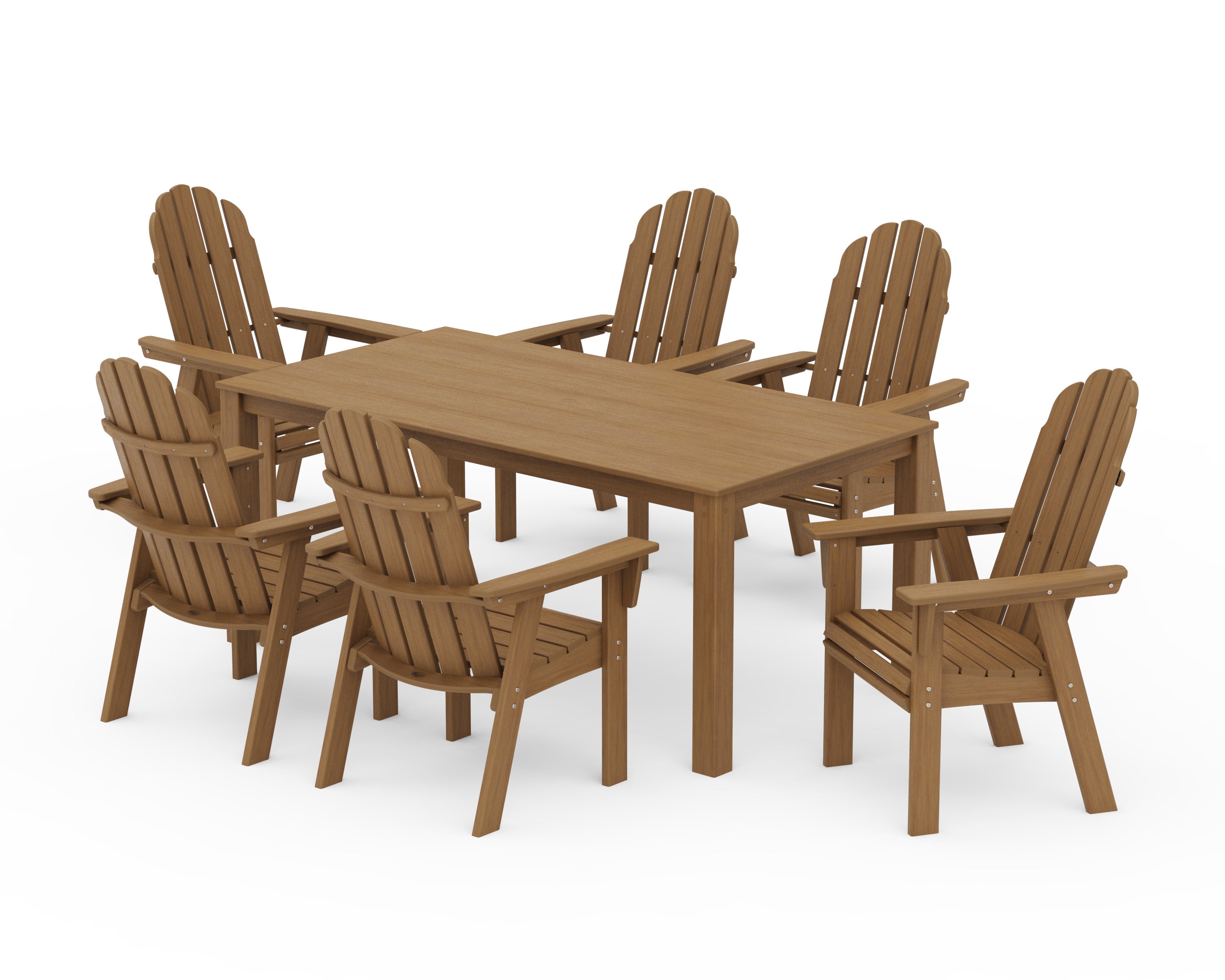 Vineyard Curveback Adirondack 7-Piece Parsons Dining Set in Natural