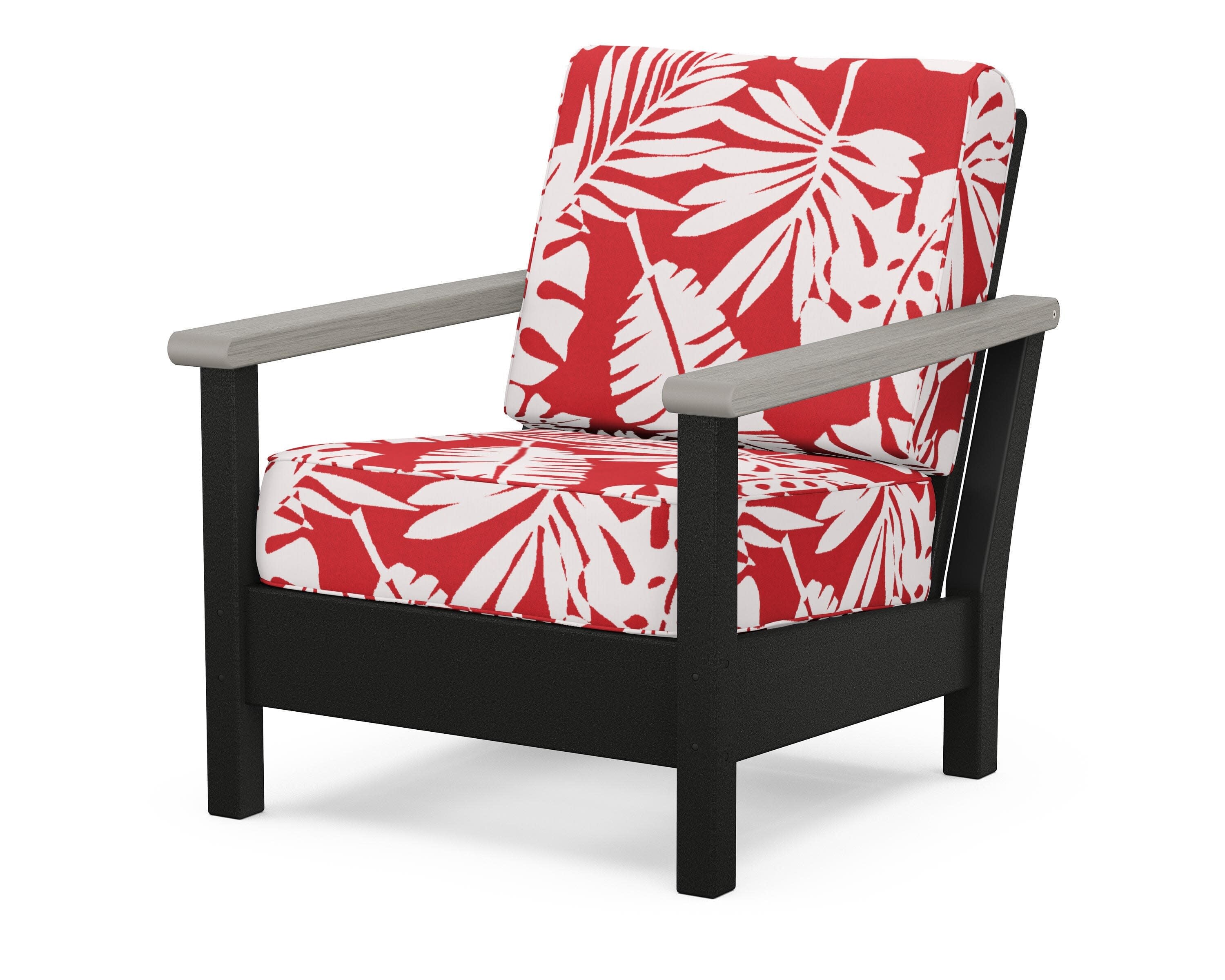 Harbour Deep Seating Chair in Black / Driftwood / Leaf Crimson