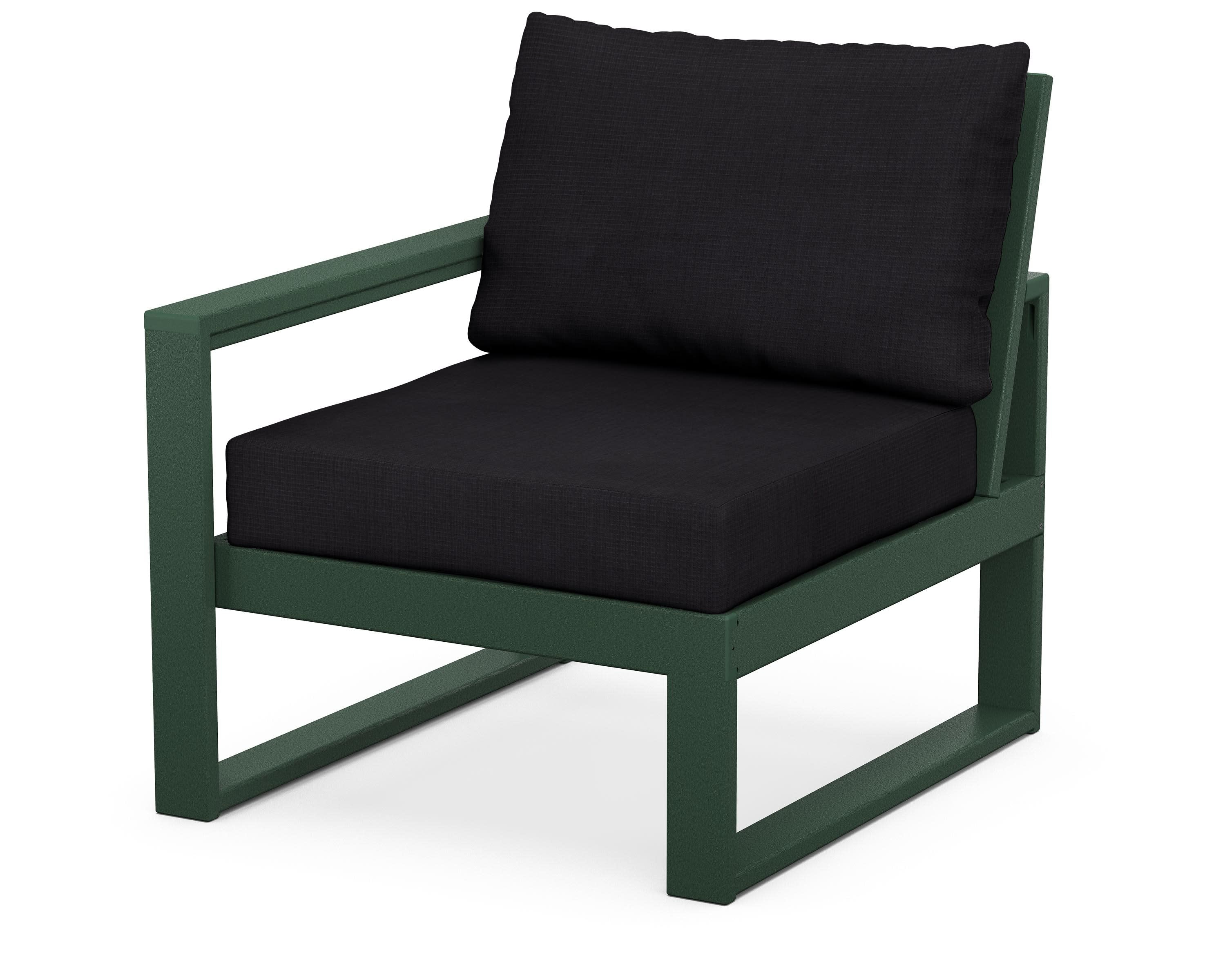 EDGE Modular Left Arm Chair in Green / Midnight Linen