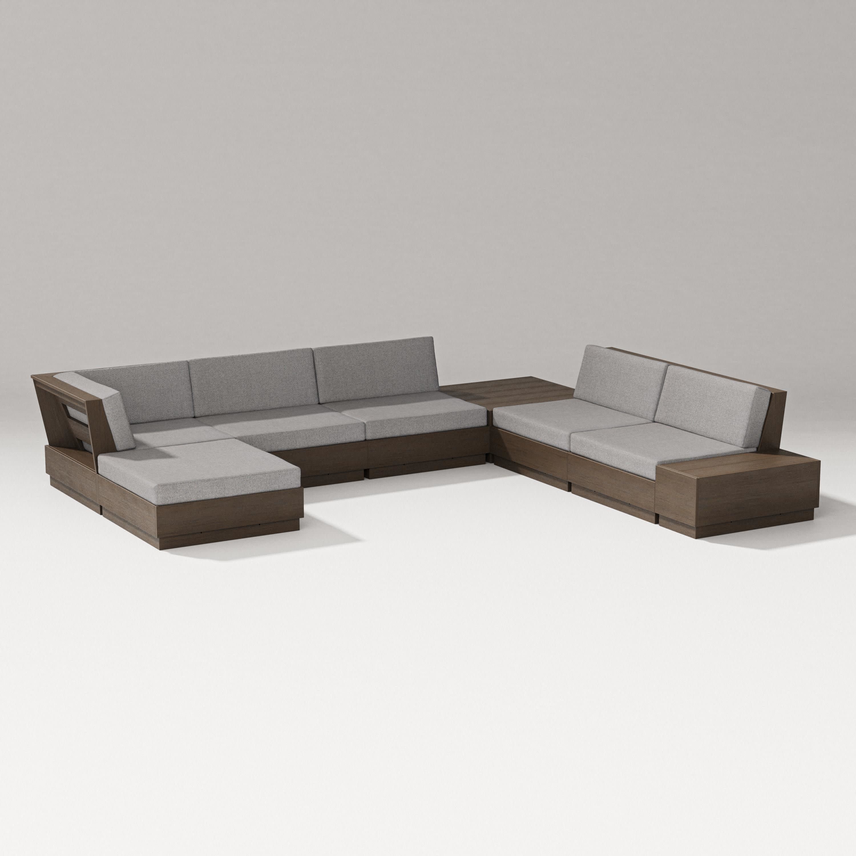 Elevate 8-Piece Corner Sectional in Kona / Grey Mist