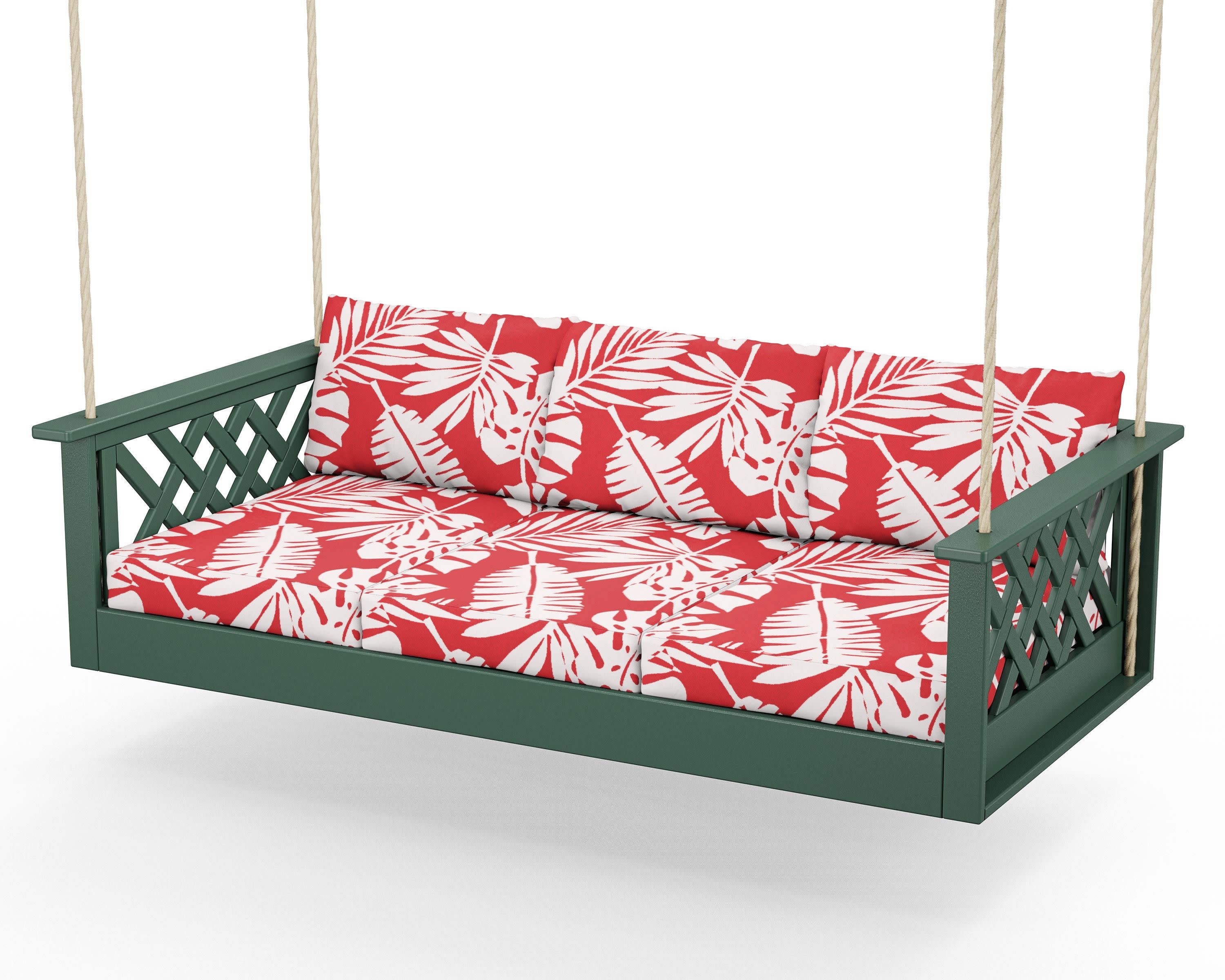 Wovendale Daybed Swing in Green / Leaf Crimson