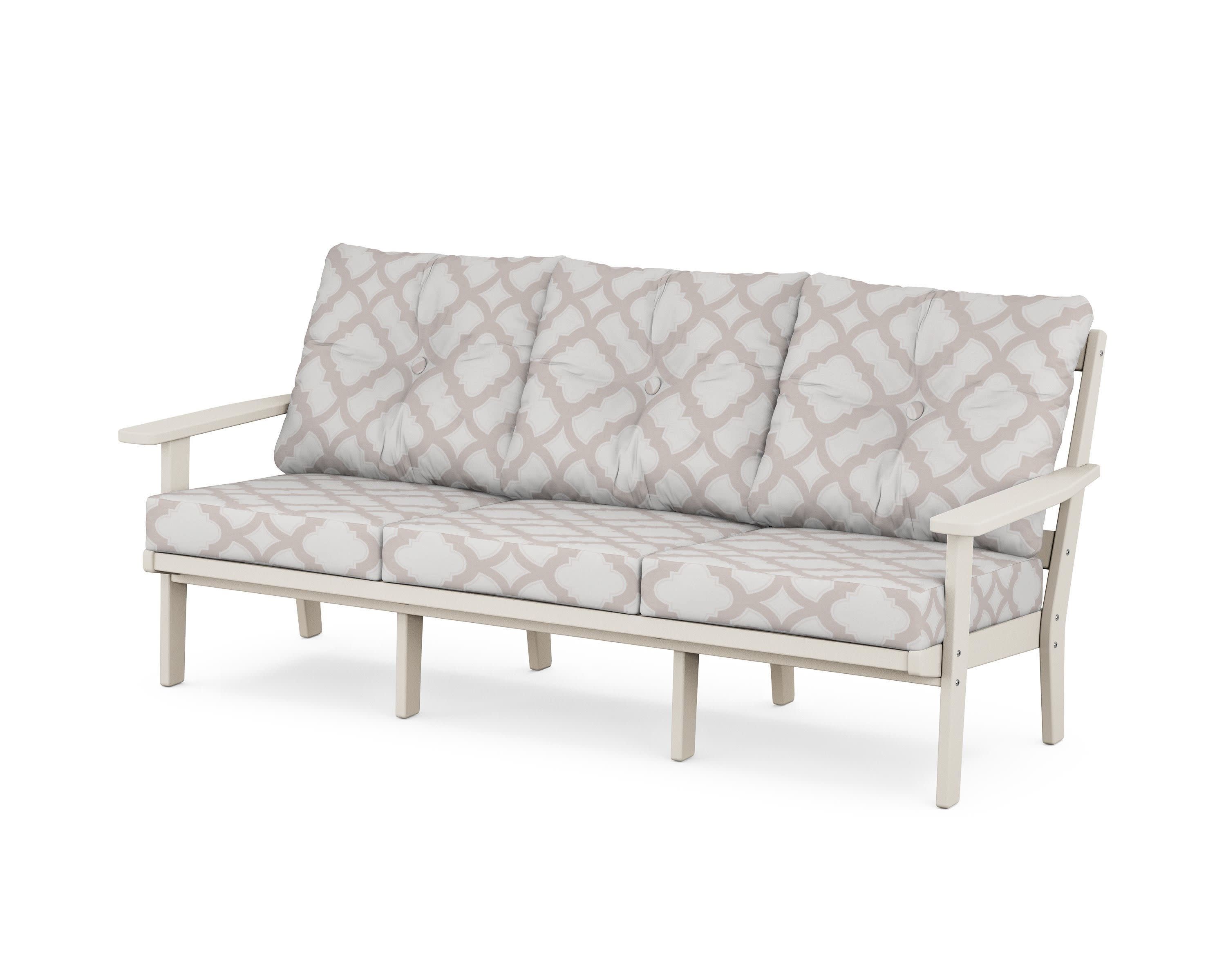 PrairieDeep Seating Sofa in Sand / Trellis Dune Burlap