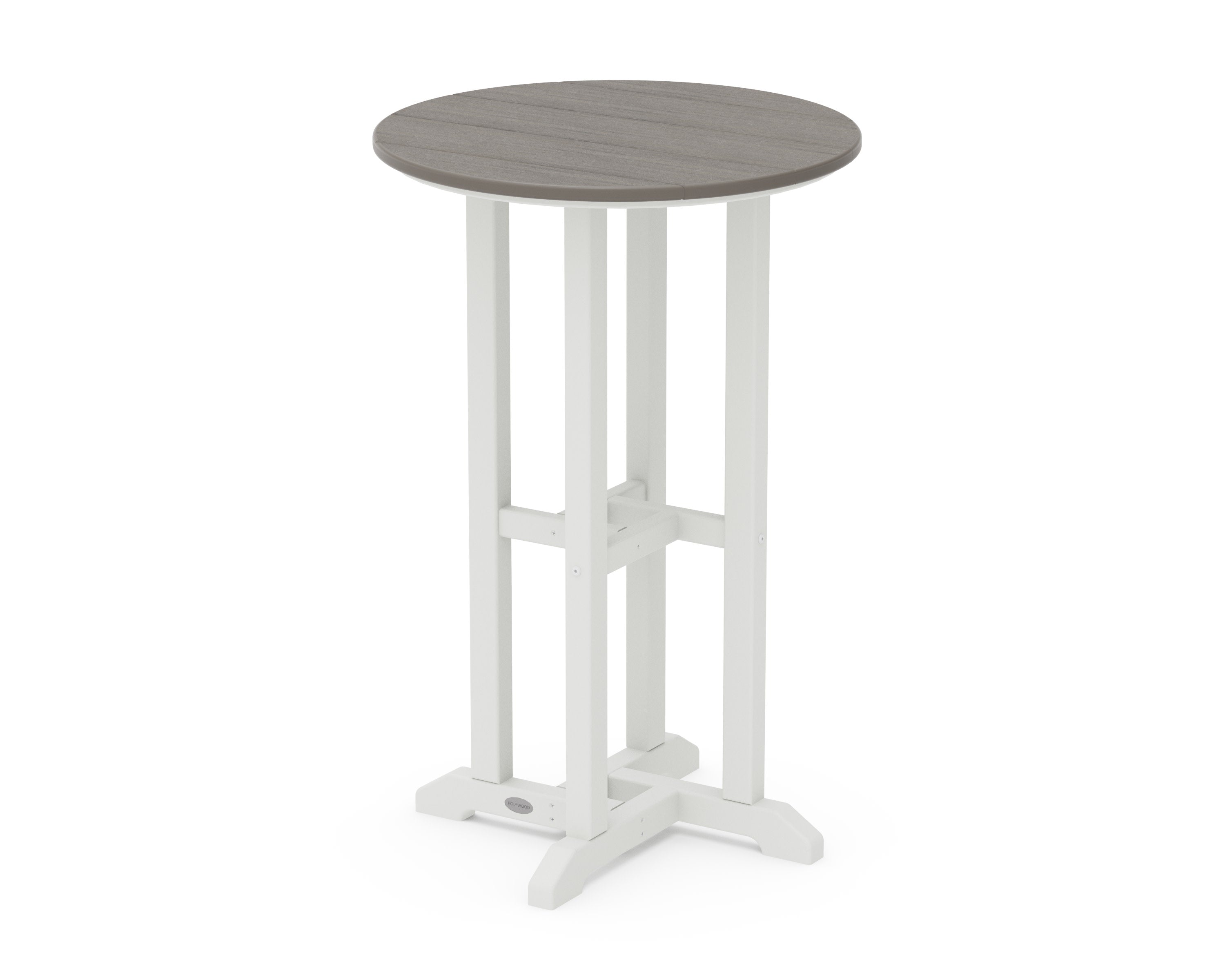 Contempo 24" Round Counter Table in White / Driftwood