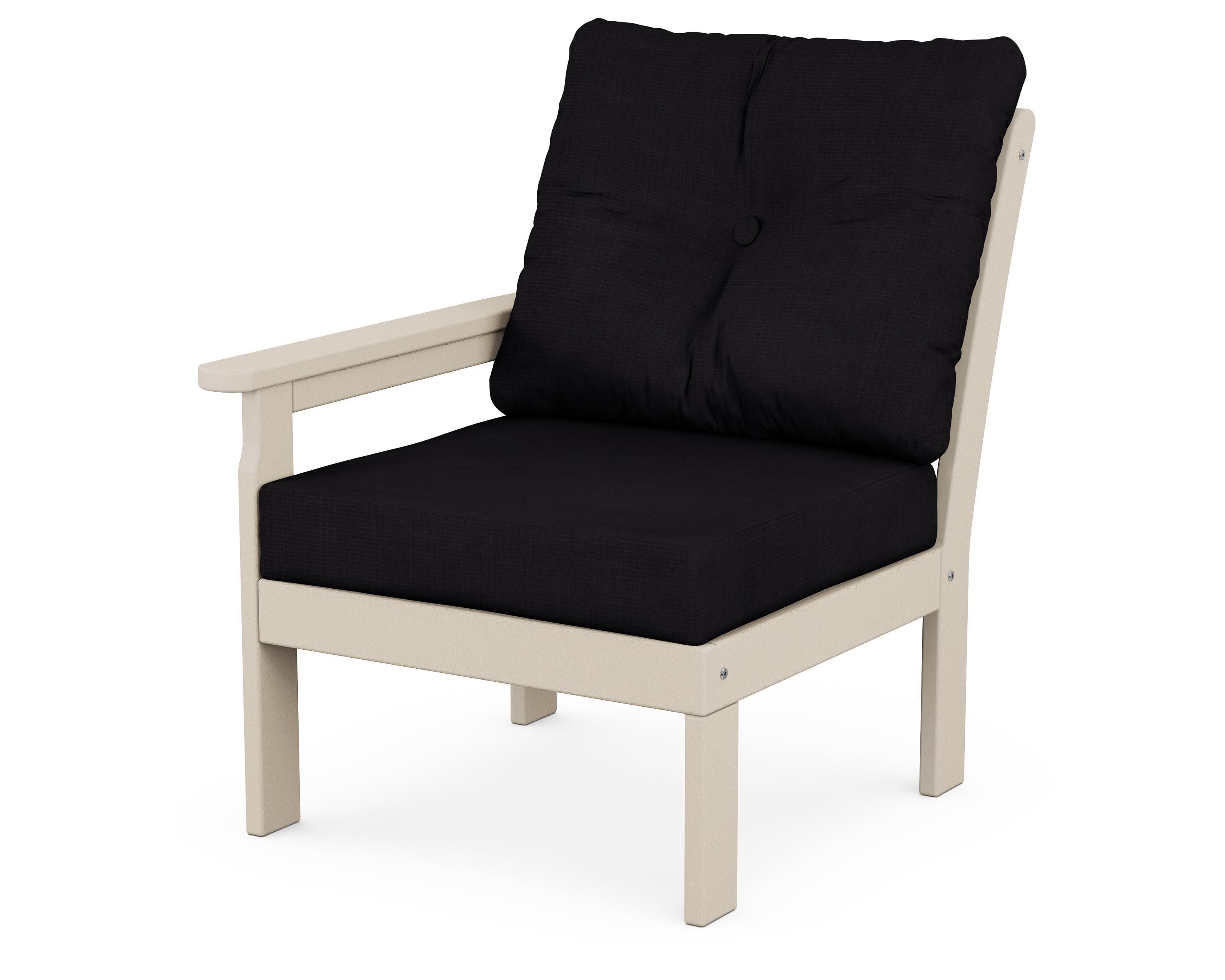 Vineyard Modular Left Arm Chair in Sand / Midnight Linen