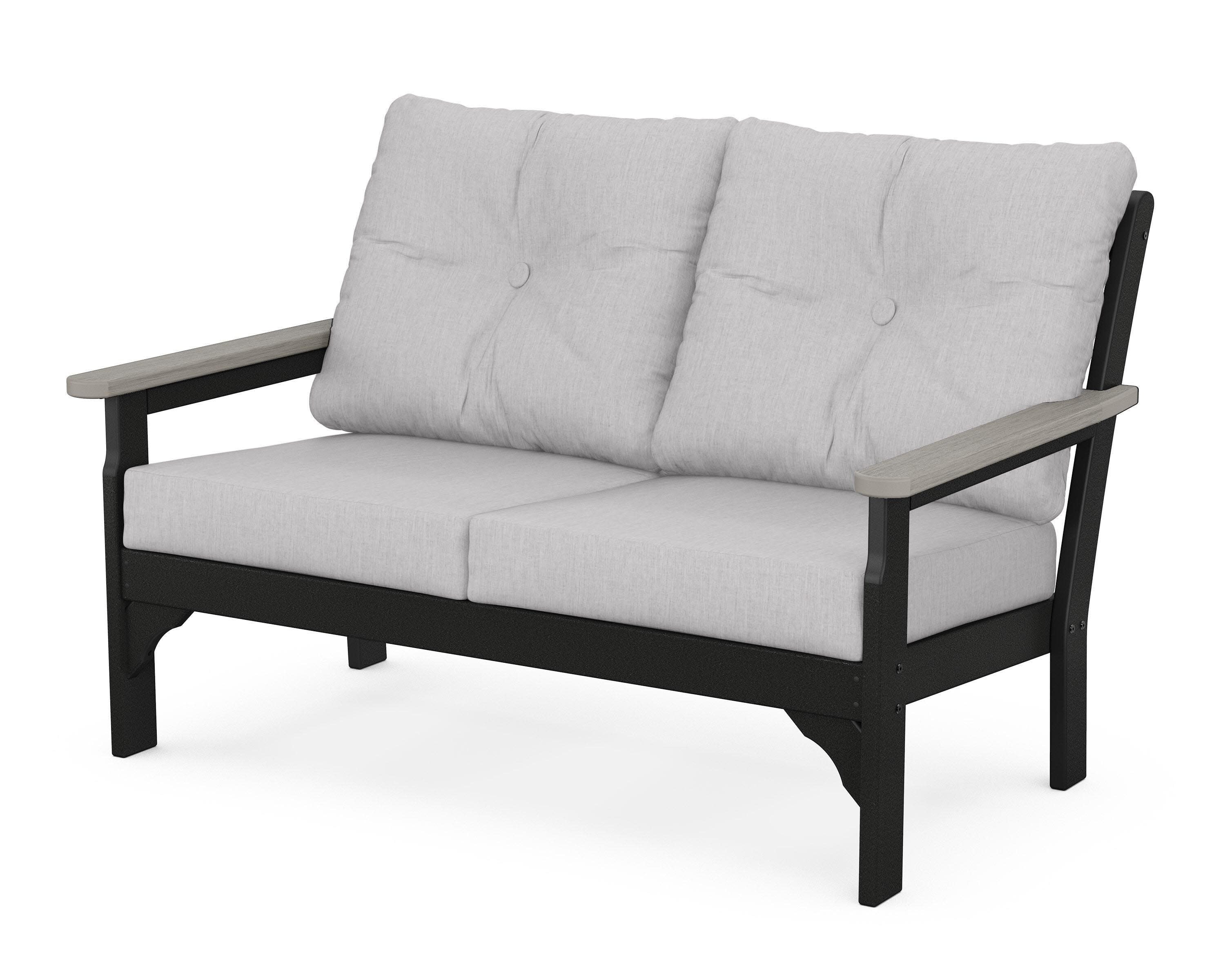 Vineyard Deep Seating Loveseat in Black / Driftwood / Granite