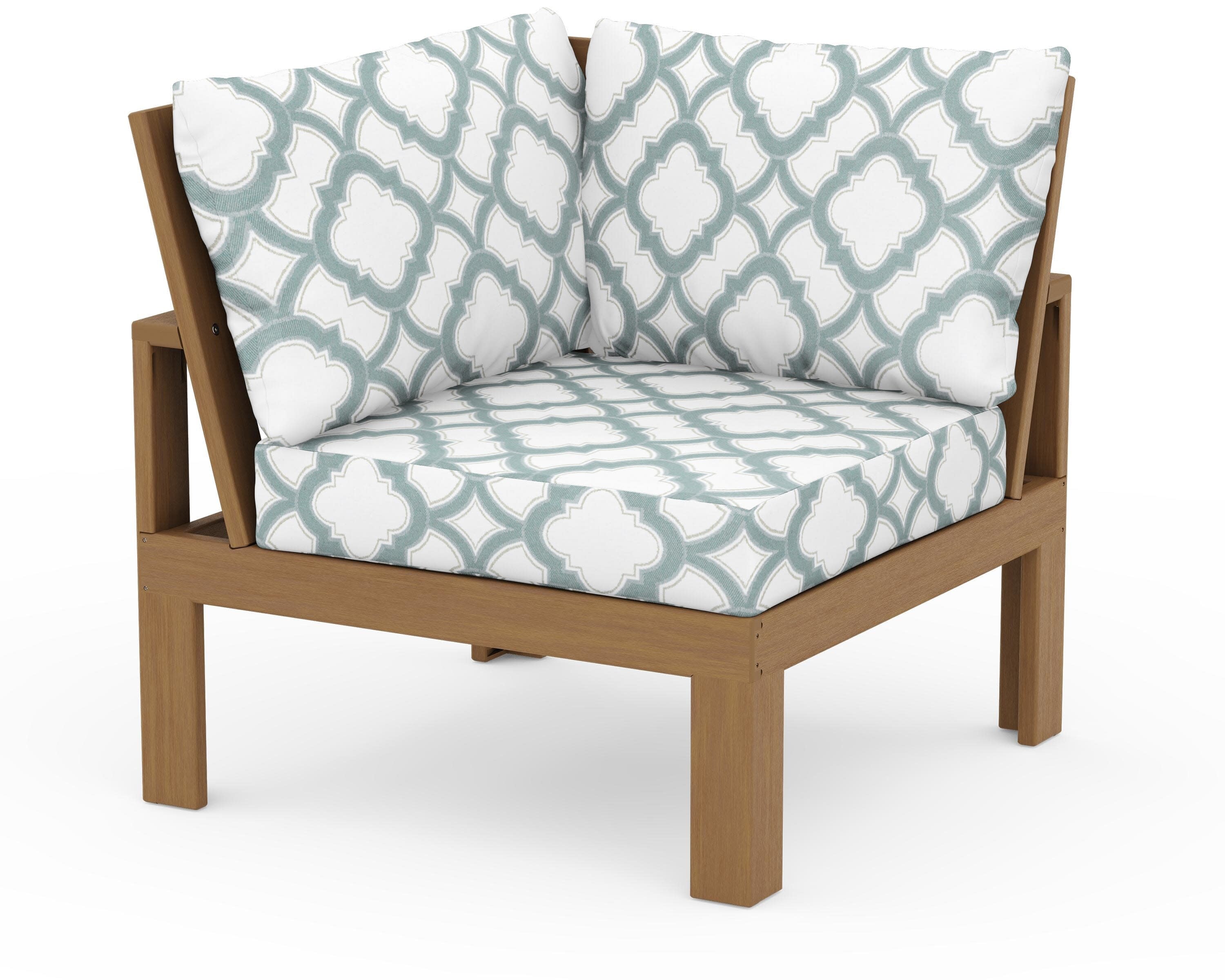 Modular Corner Chair in Natural / Trellis Glacier Spa