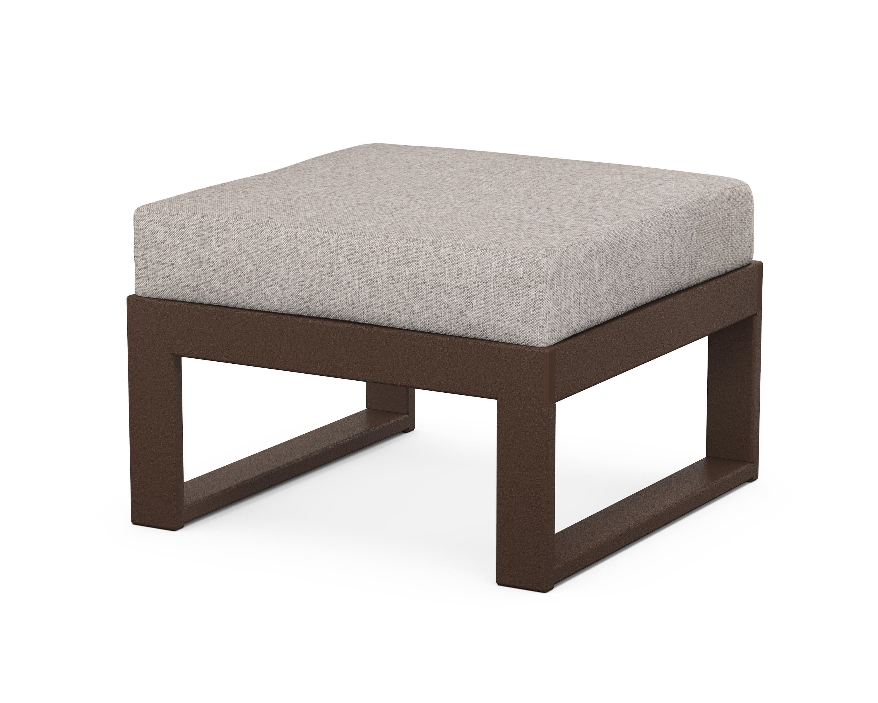 Modular Ottoman - Modern in Mahogany / Weathered Tweed