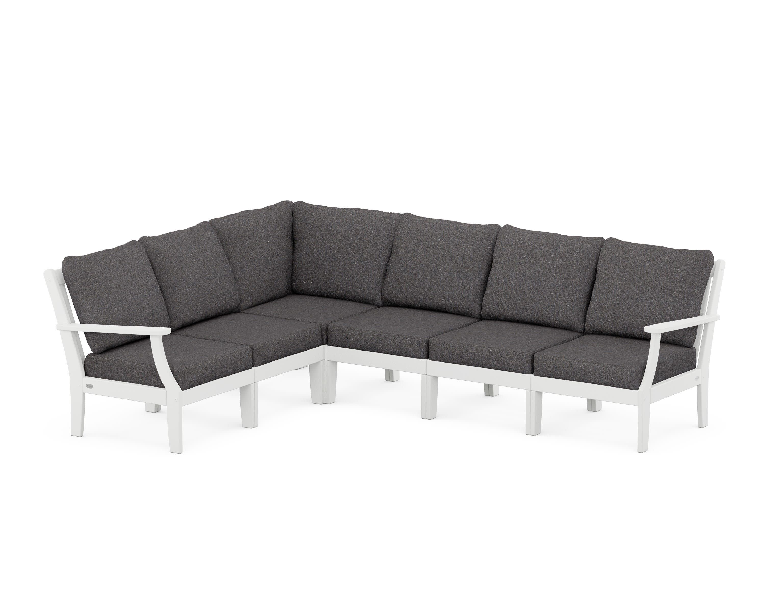 Braxton Modular 6-Piece Deep Seating Set in White / Ash Charcoal