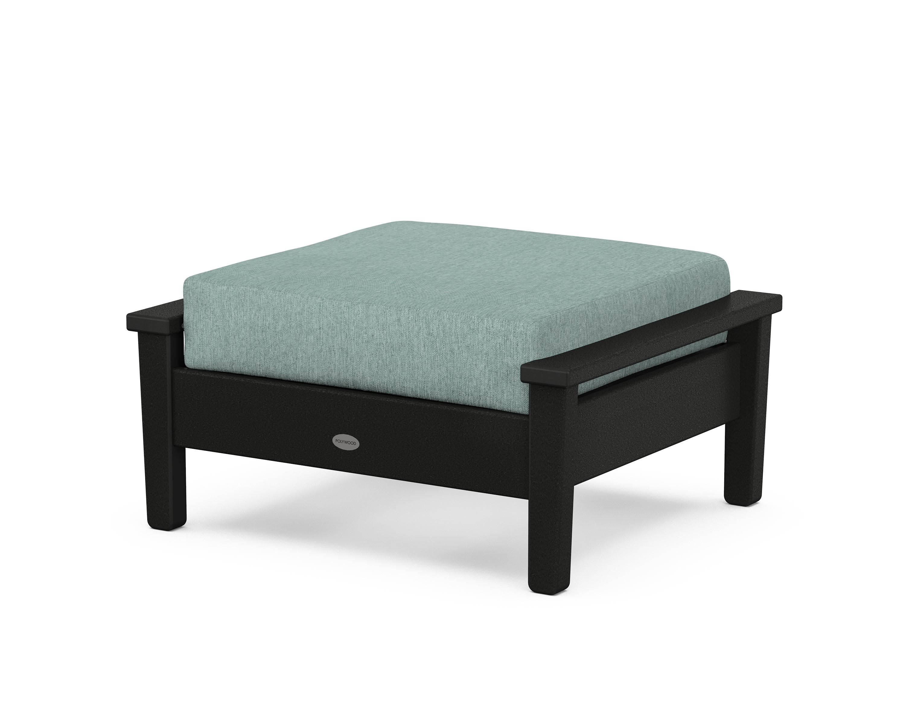 Prescott Deep Seating Ottoman in Black / Glacier Spa