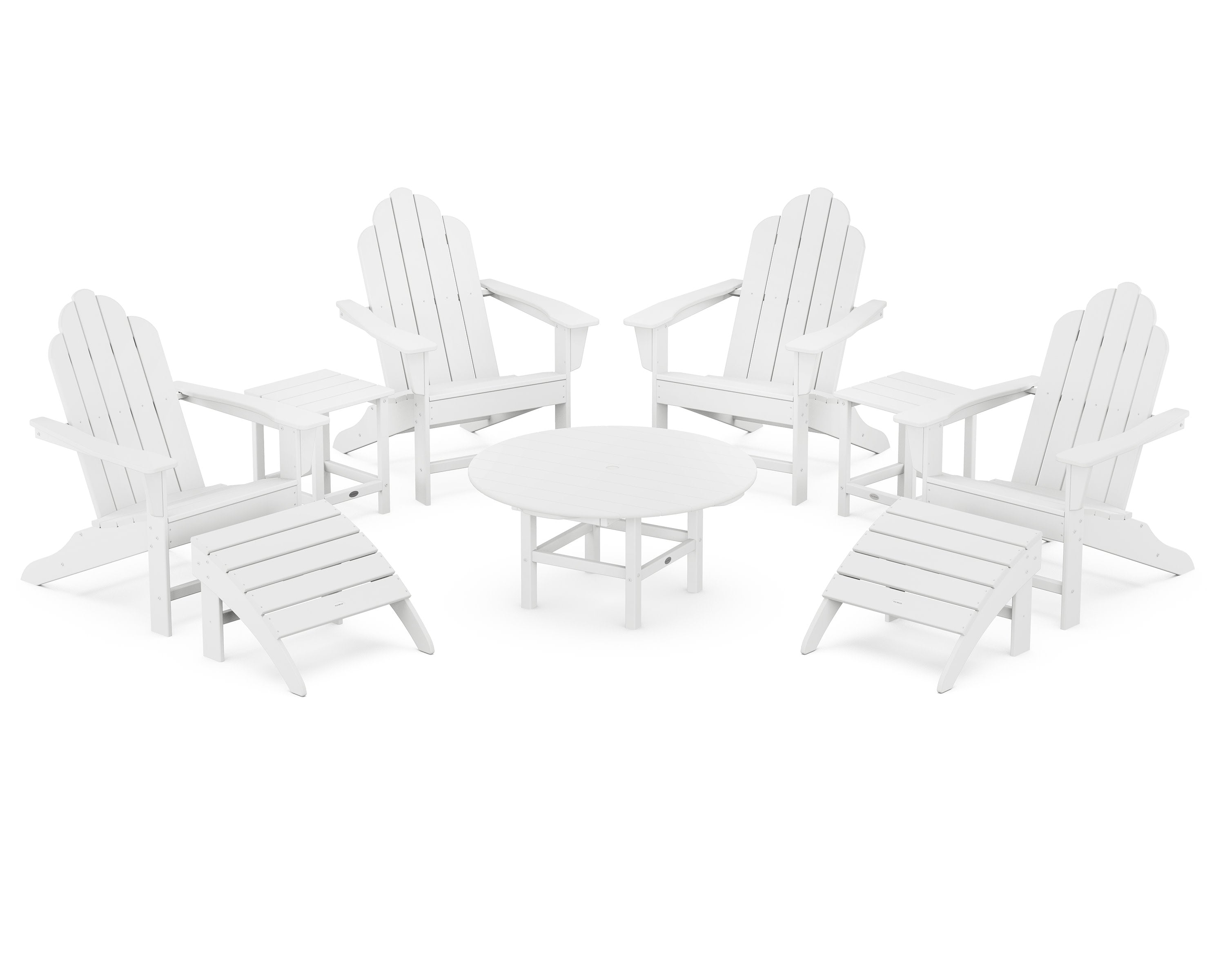 Long Island Adirondack 9-Piece Conversation Group in White