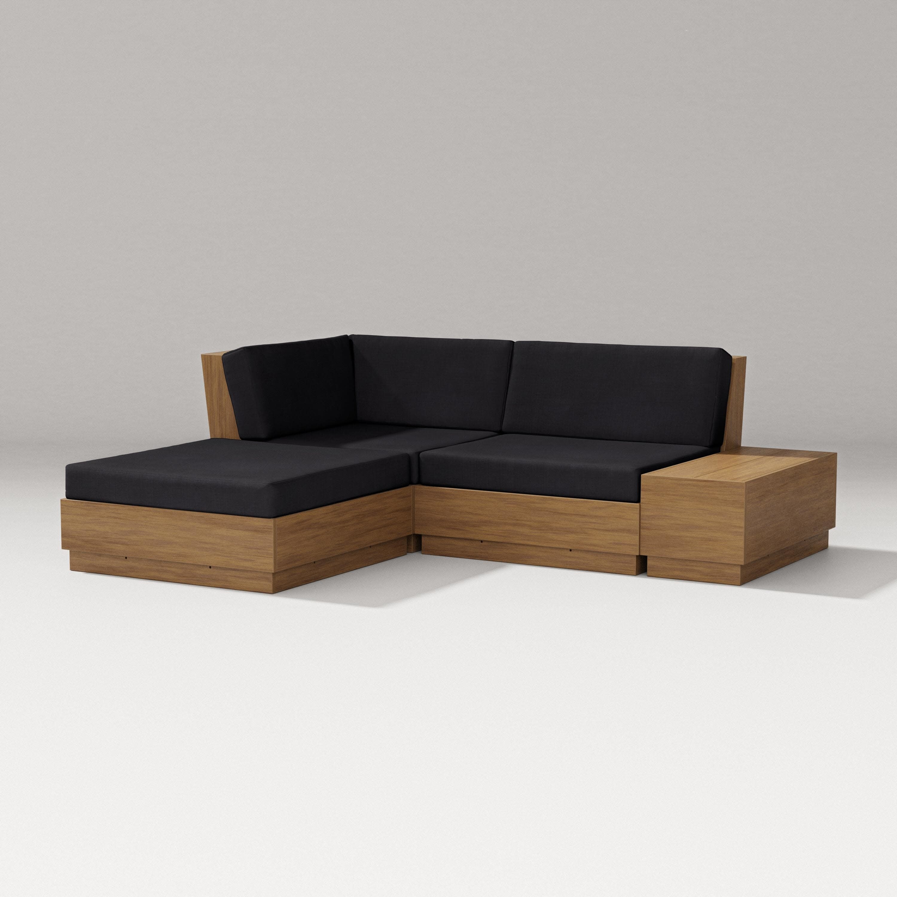 Elevate Loveseat Sectional with Chaise in Natural / Midnight Linen