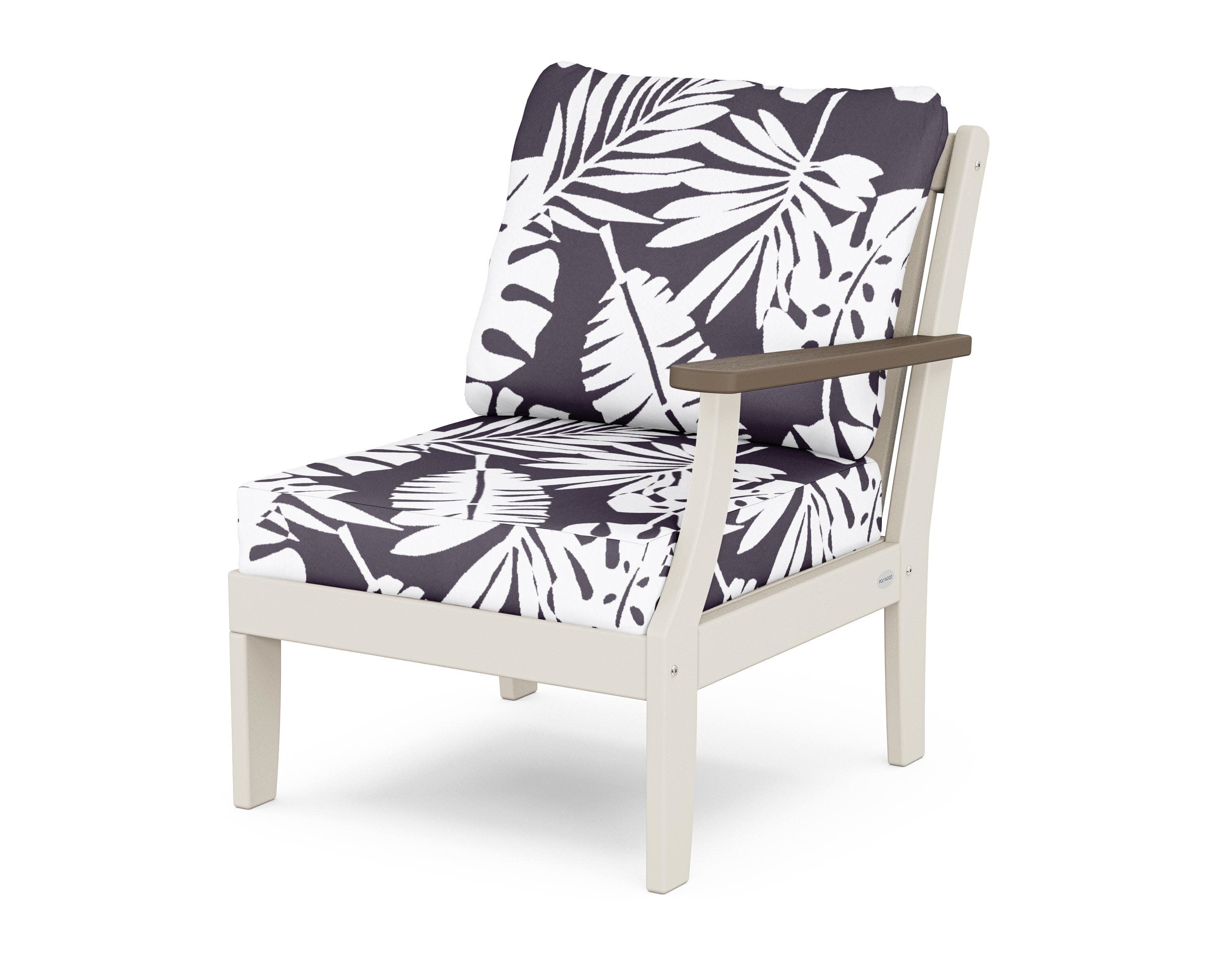 Braxton Modular Right Arm Chair in Sand / Kona / Leaf Navy