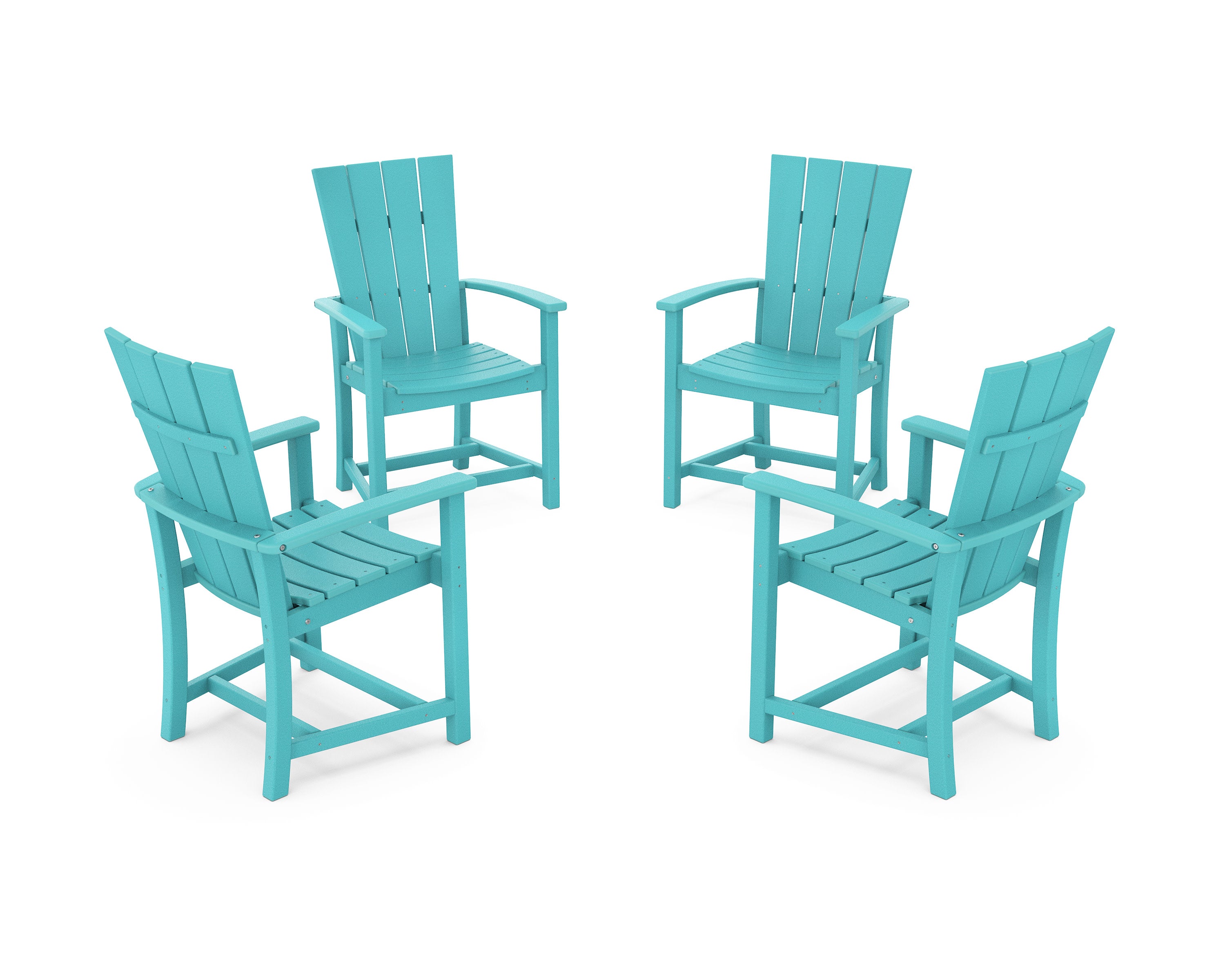 Quattro 4-Piece Upright Adirondack Conversation Set in Aruba