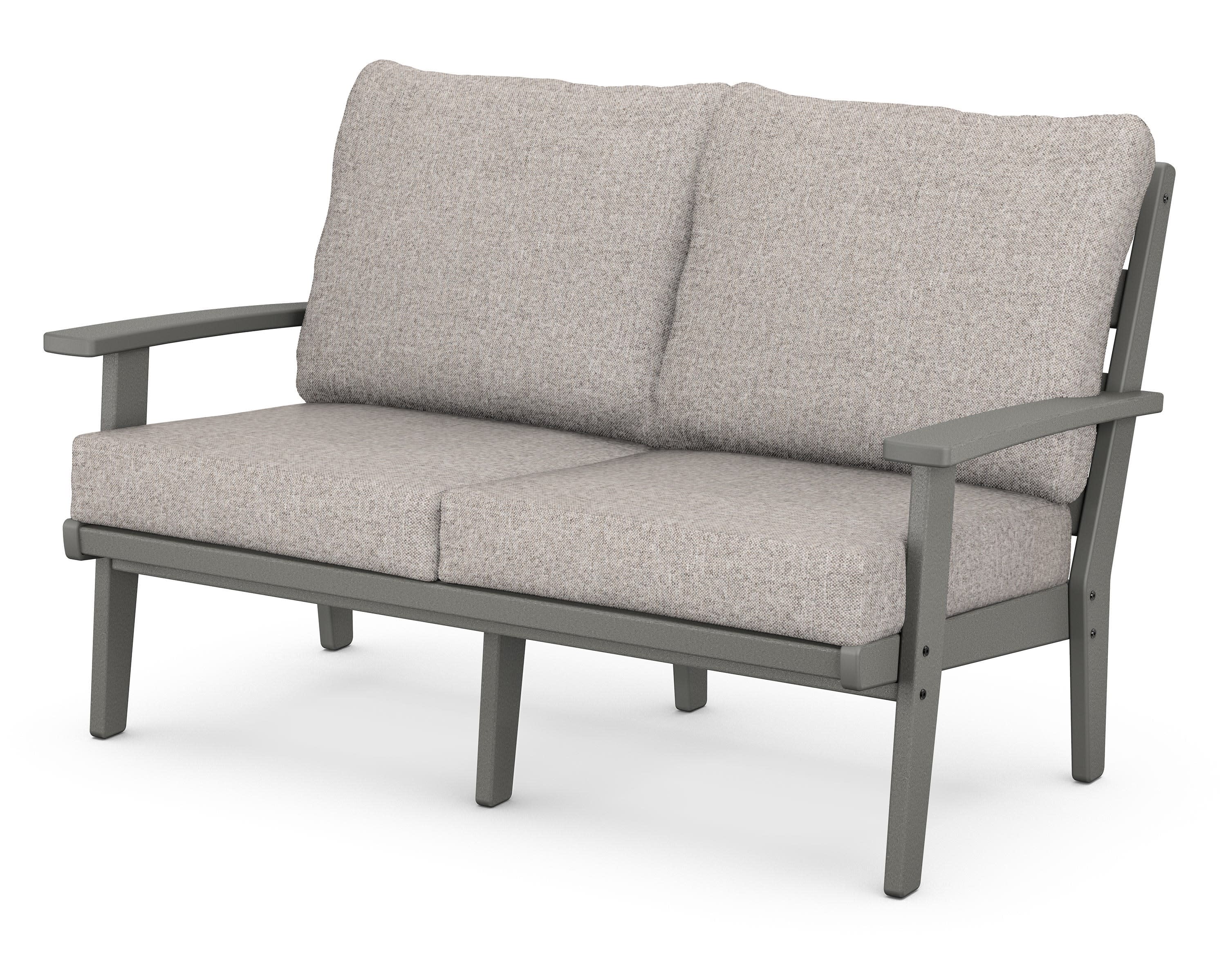 Grant Park Deep Seating Loveseat in Slate Grey / Weathered Tweed