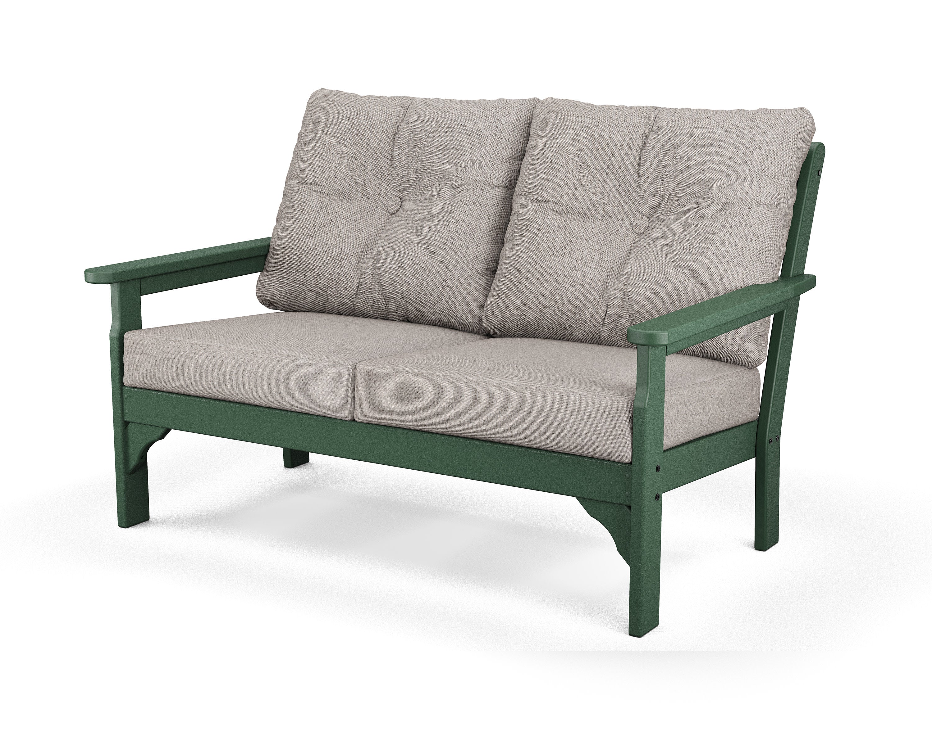 Vineyard Deep Seating Loveseat in Green / Weathered Tweed