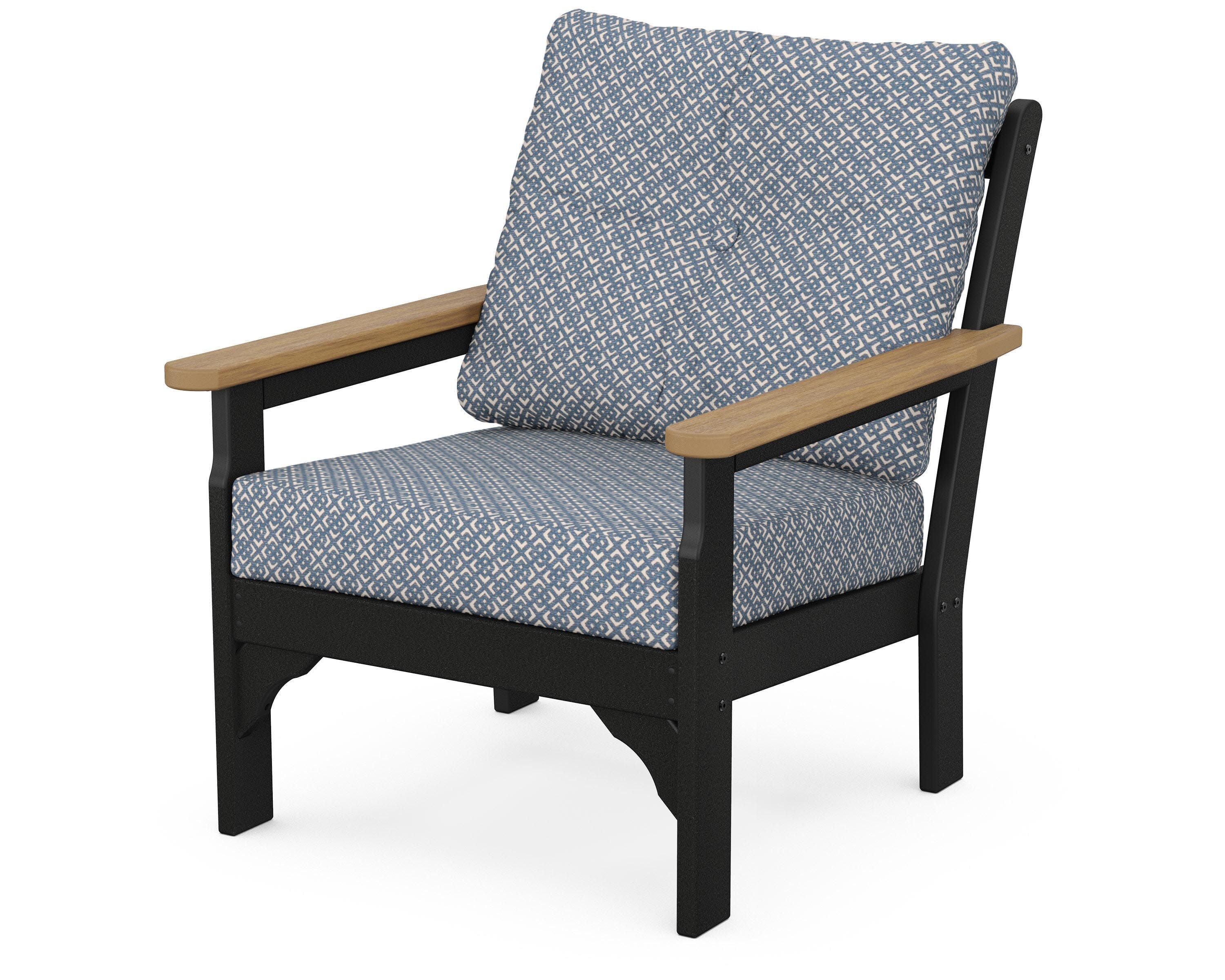 Vineyard Deep Seating Chair in Black / Natural / Hopscotch