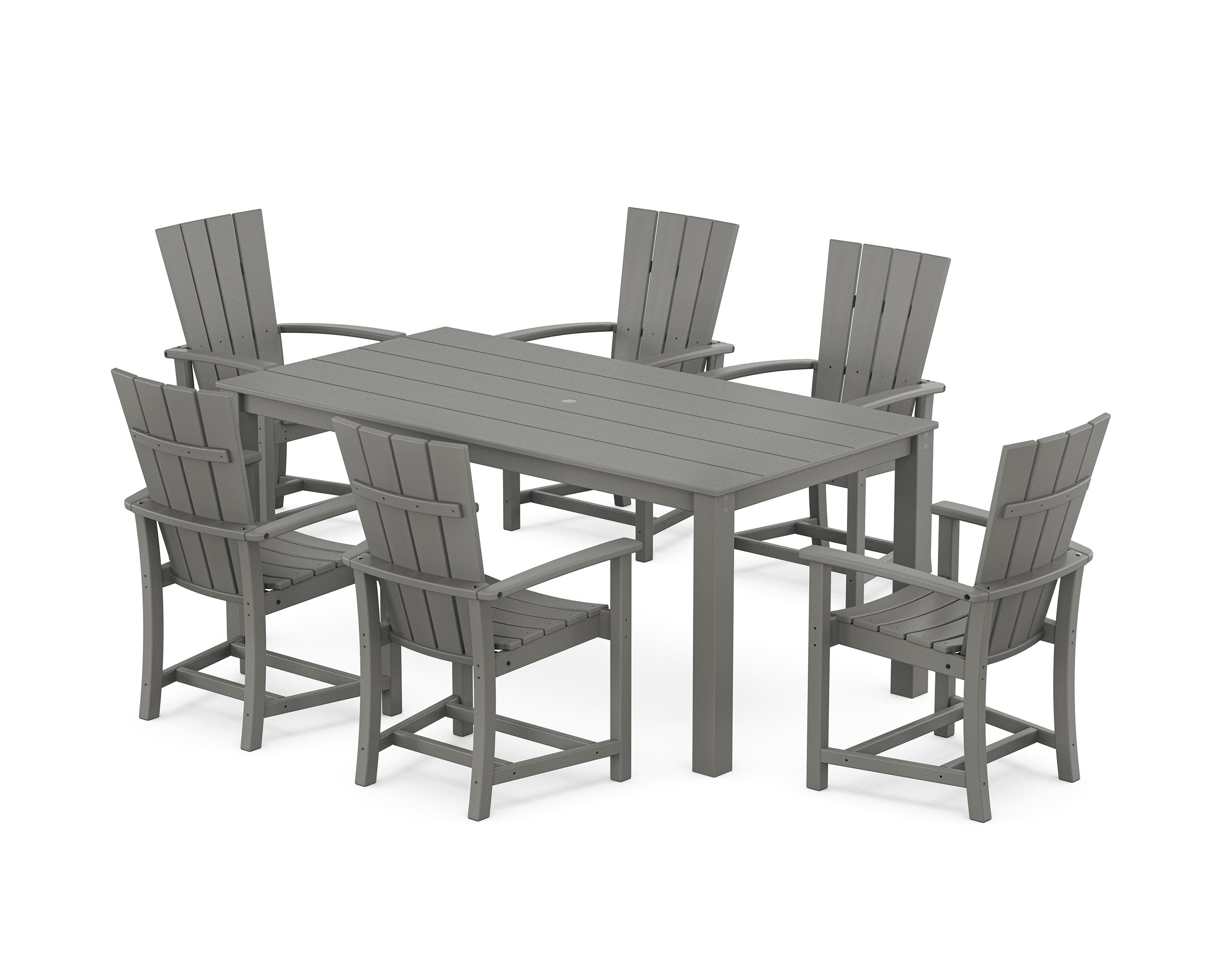Quattro 7-Piece Parsons Dining Set in Slate Grey