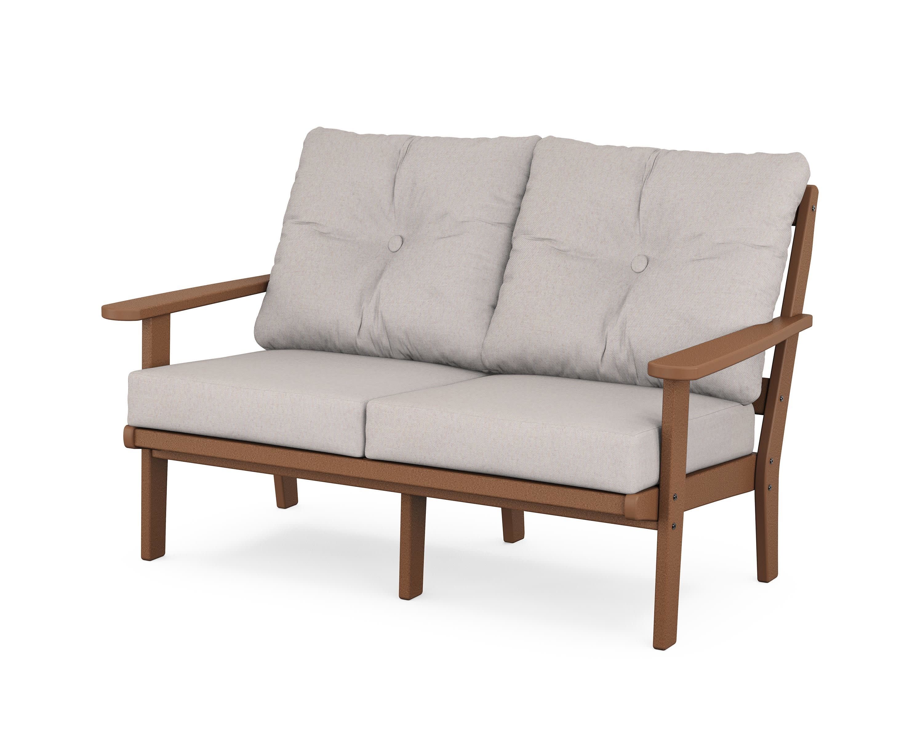 Mission Deep SeatingLoveseat in Teak / Dune Burlap