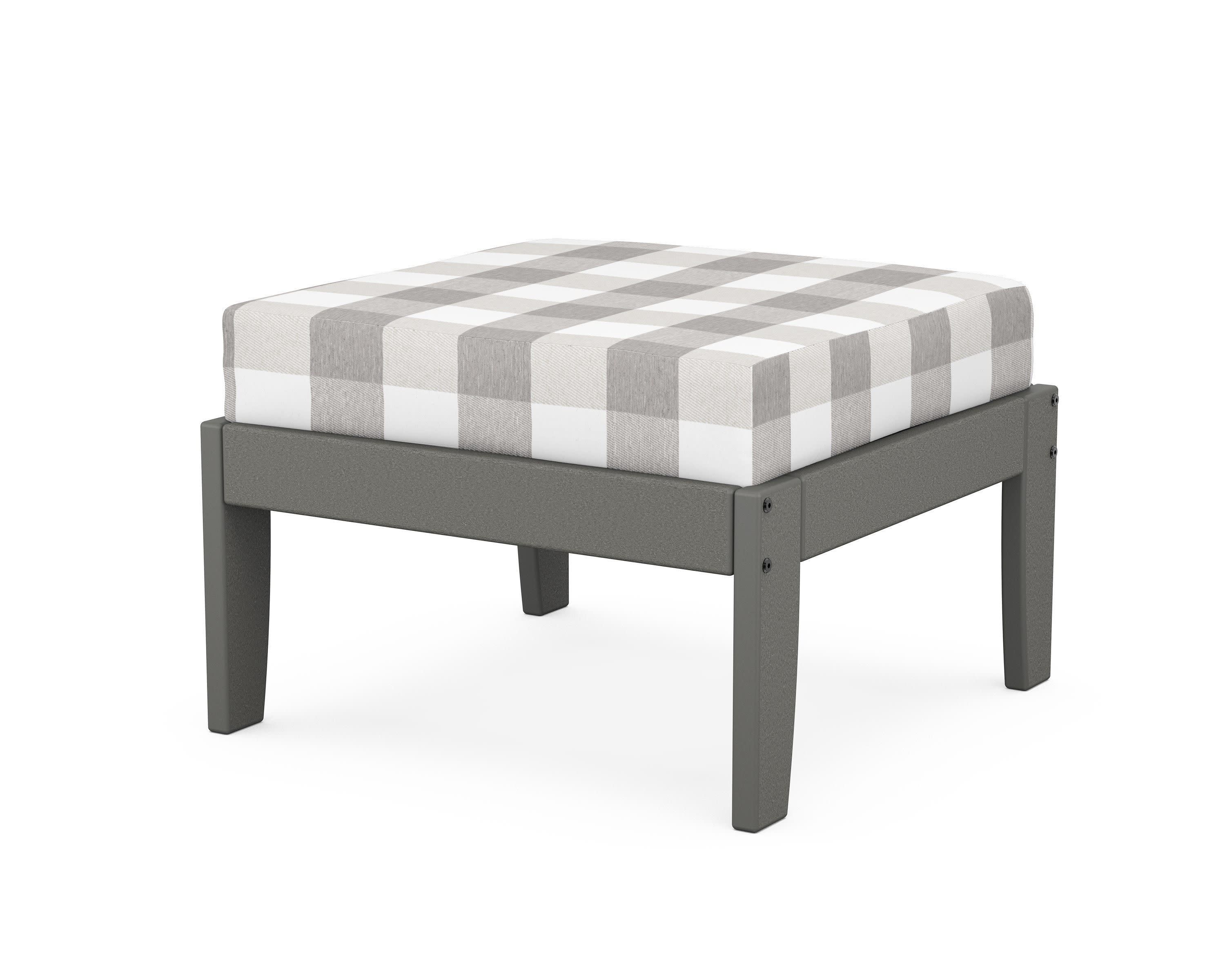 Modular Ottoman - Classic in Slate Grey / Buffalo Plaid Grey Mist