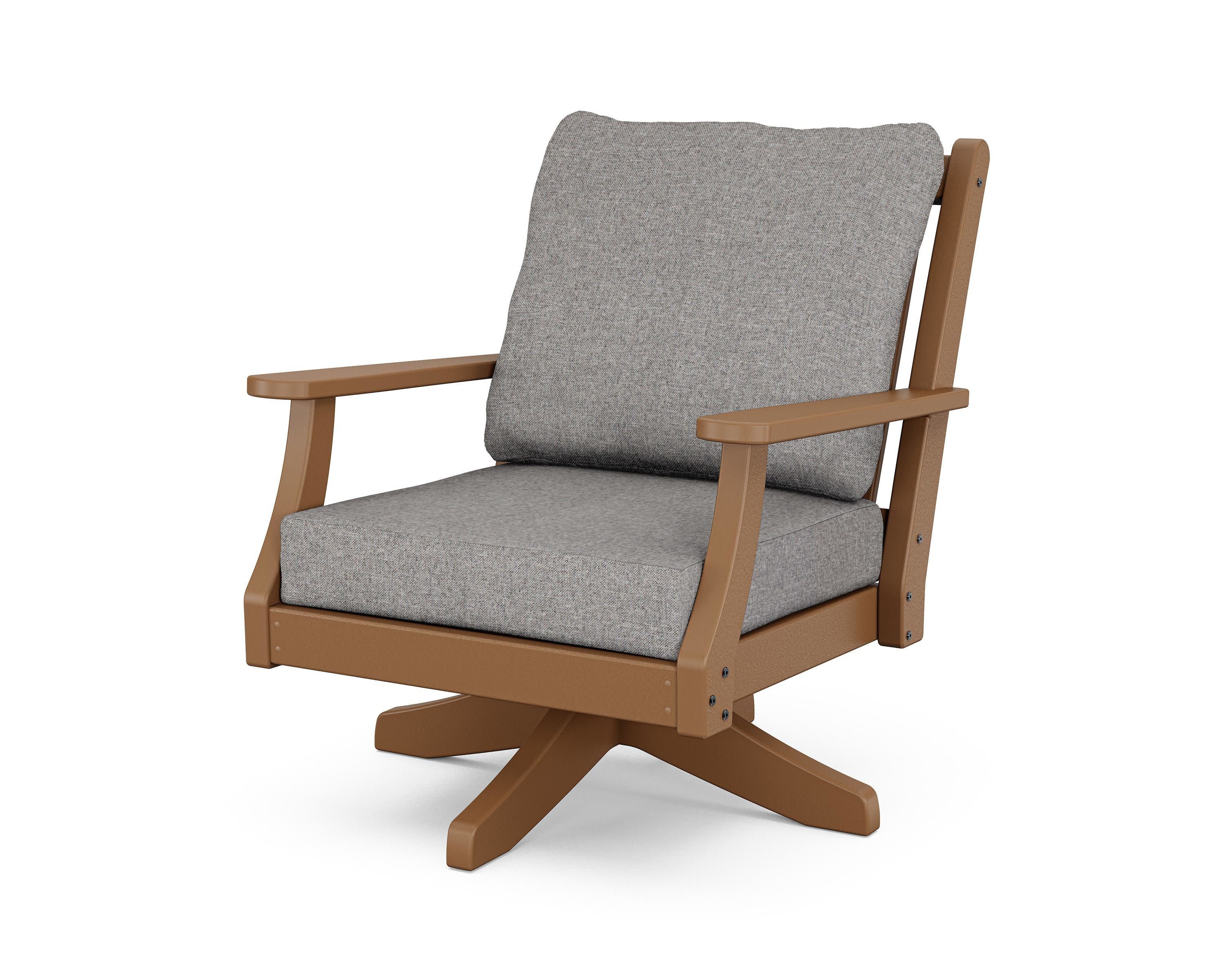 Wovendale Deep Seating Swivel Chair in Teak / Grey Mist
