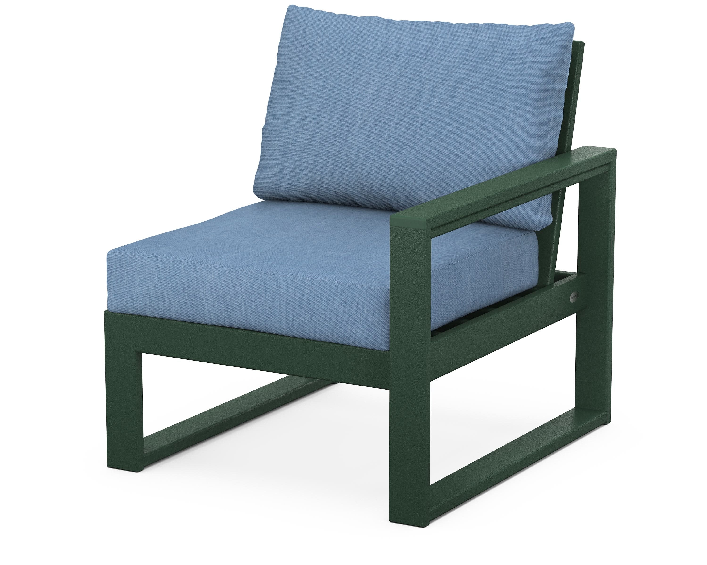 EDGE Modular Right Arm Chair in Green / Sky Blue