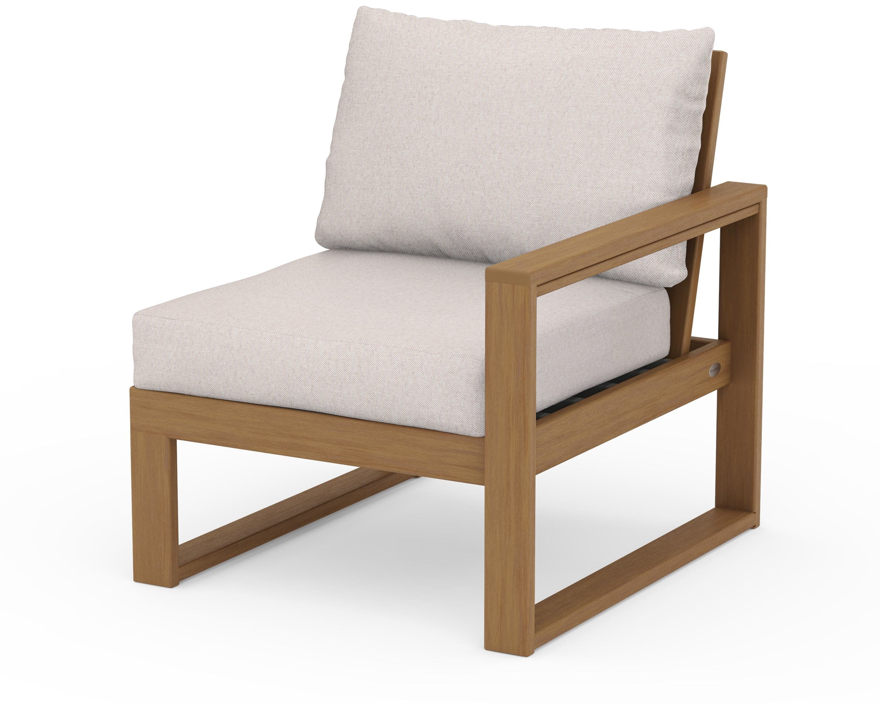 EDGE Modular Right Arm Chair in Natural / Dune Burlap