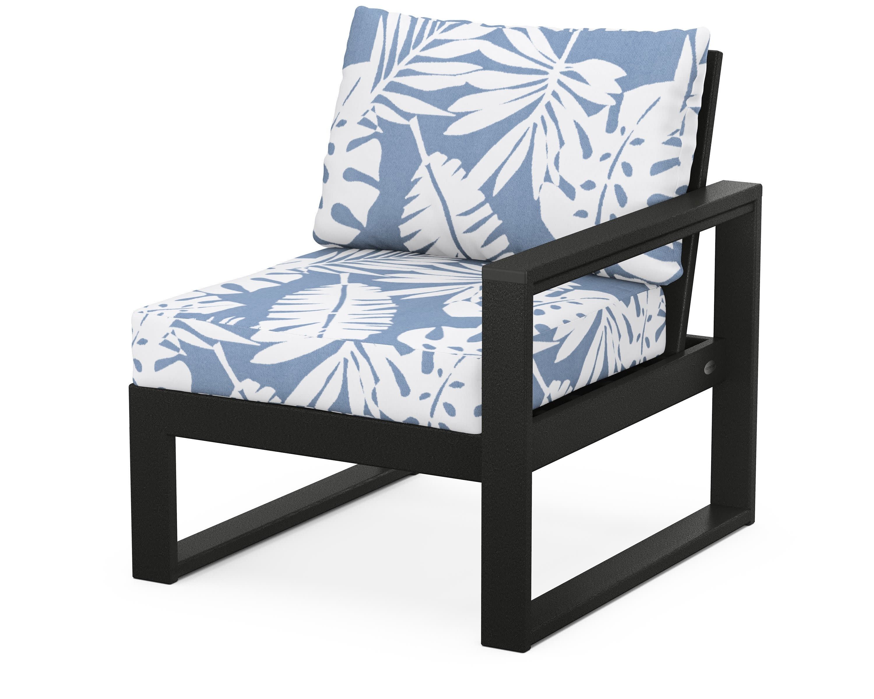 EDGE Modular Right Arm Chair in Black / Leaf Sky Blue