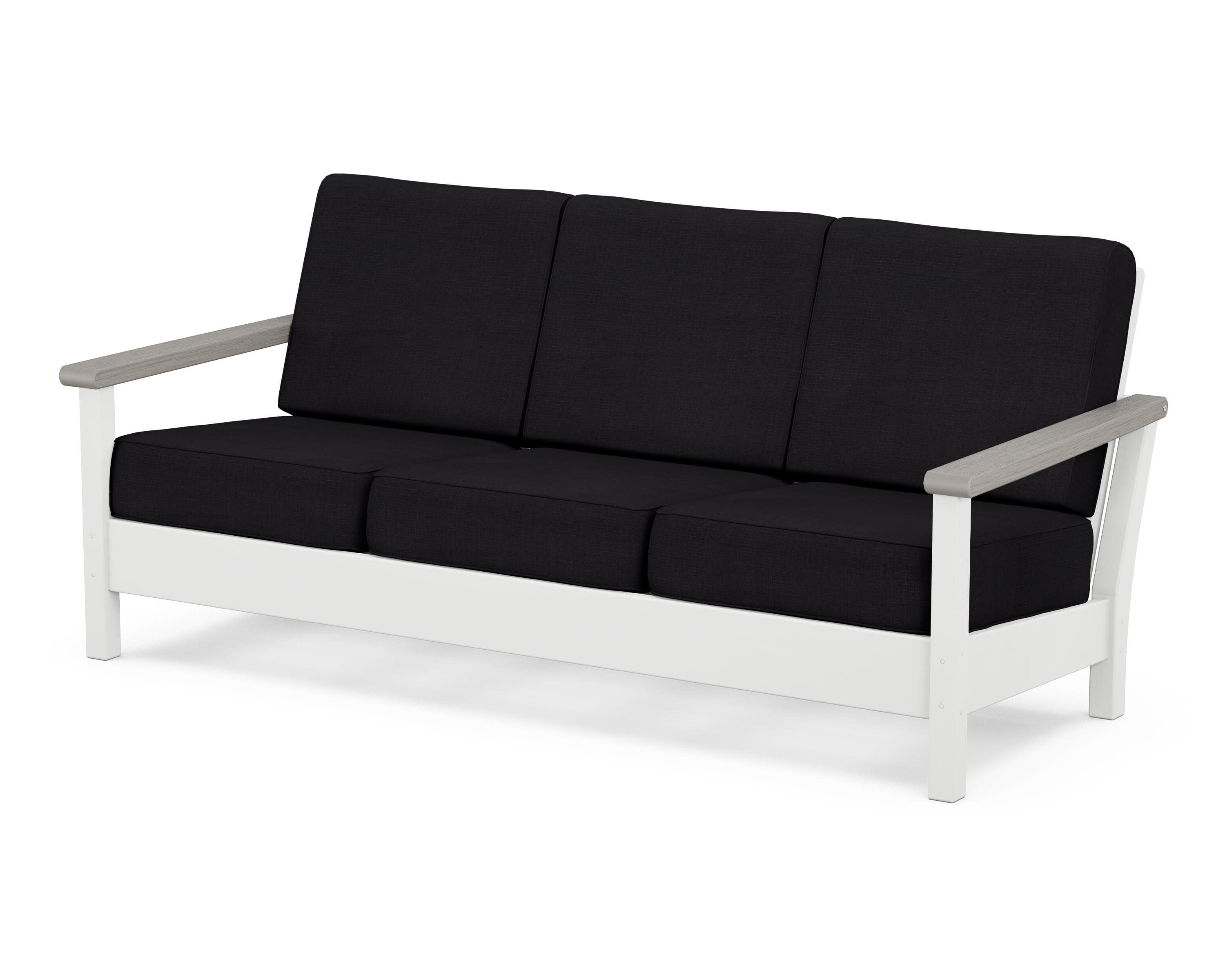 Harbour Deep Seating Sofa in White / Driftwood / Midnight Linen
