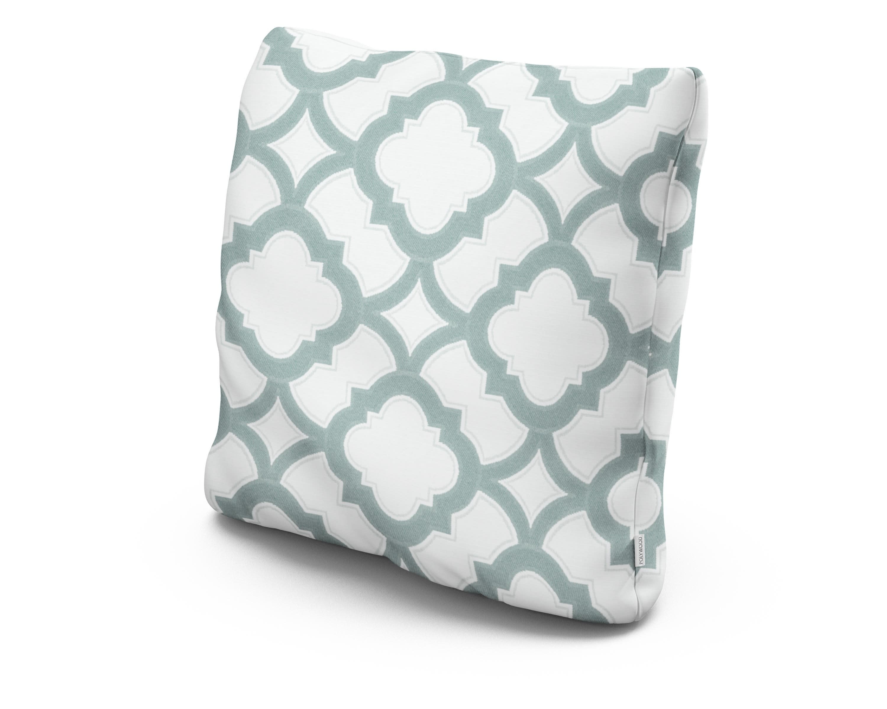 20" Outdoor Throw Pillow in Trellis Glacier Spa