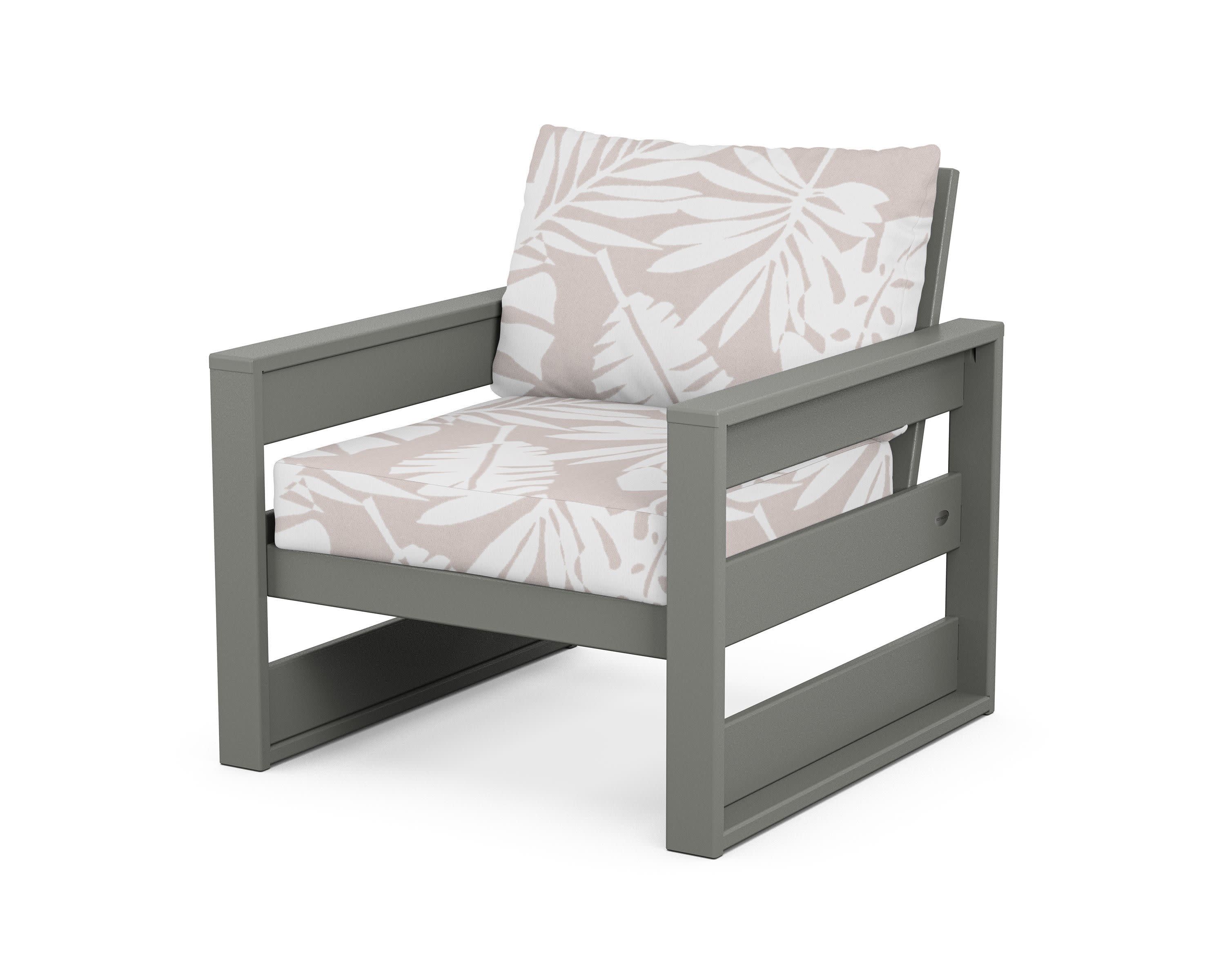 Westport Club Chair in Slate Grey / Leaf Dune Burlap