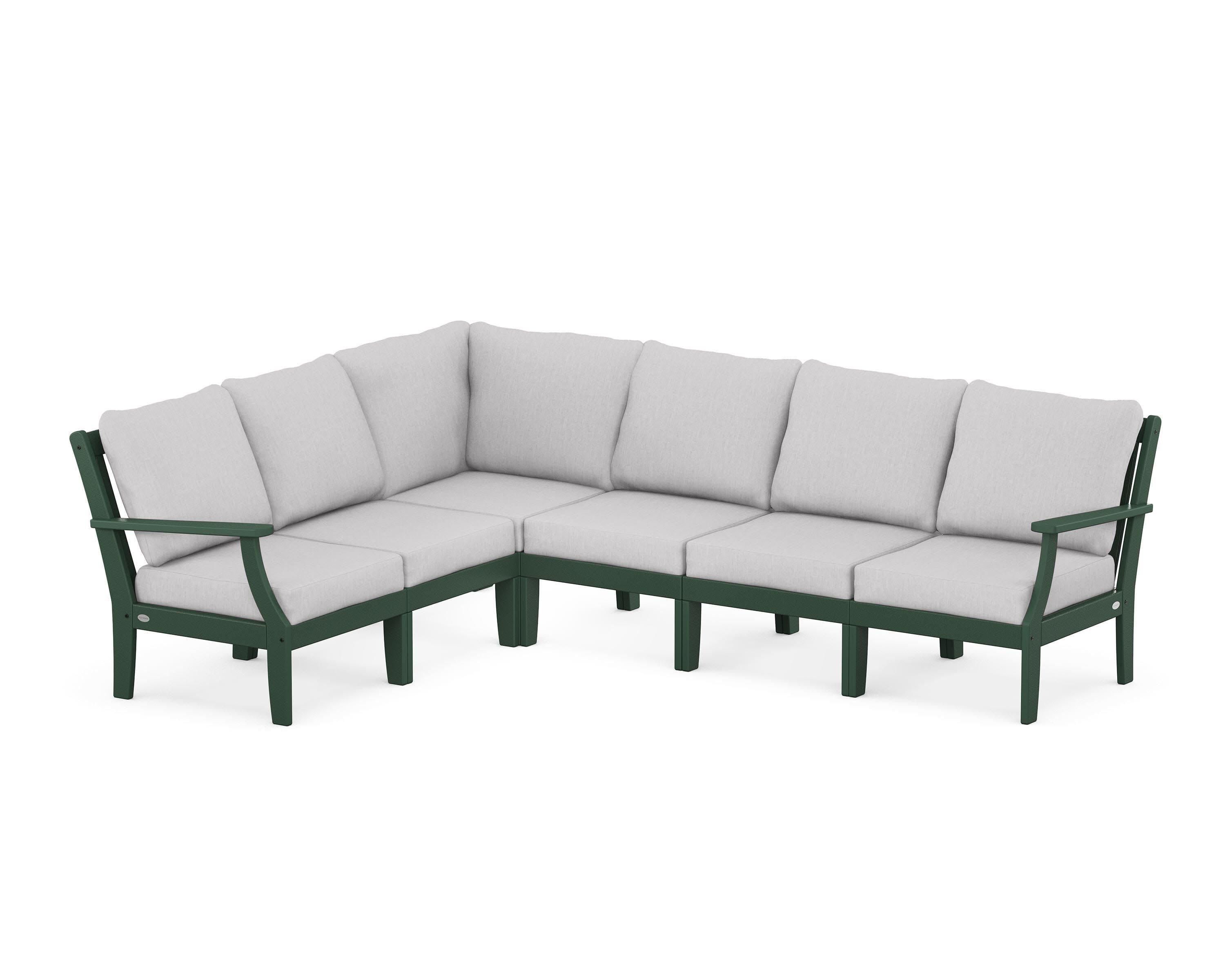 Braxton Modular 6-Piece Deep Seating Set in Green / Granite