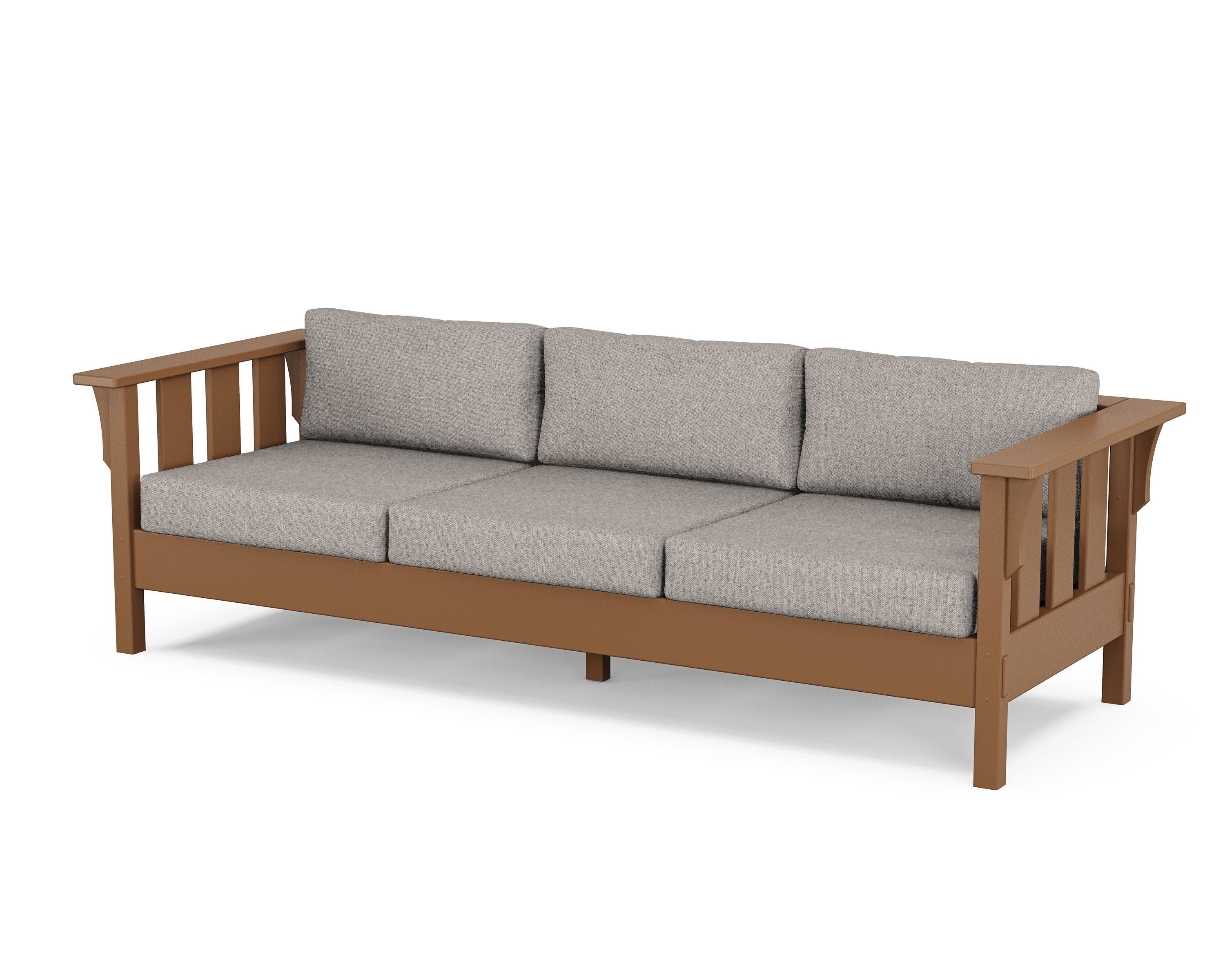 Acadia Deep Seating Sofa in Teak / Weathered Tweed