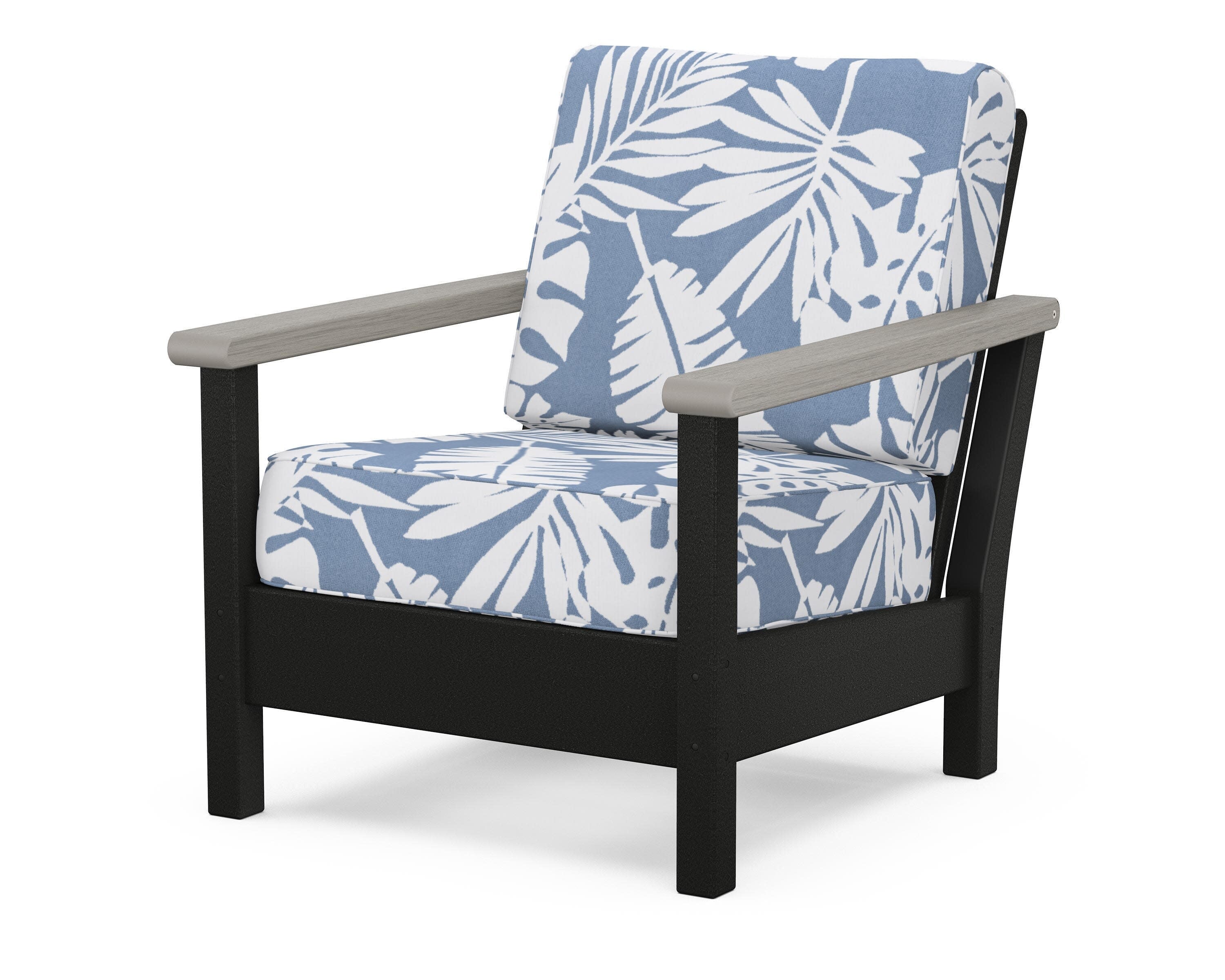 Harbour Deep Seating Chair in Black / Driftwood / Leaf Sky Blue