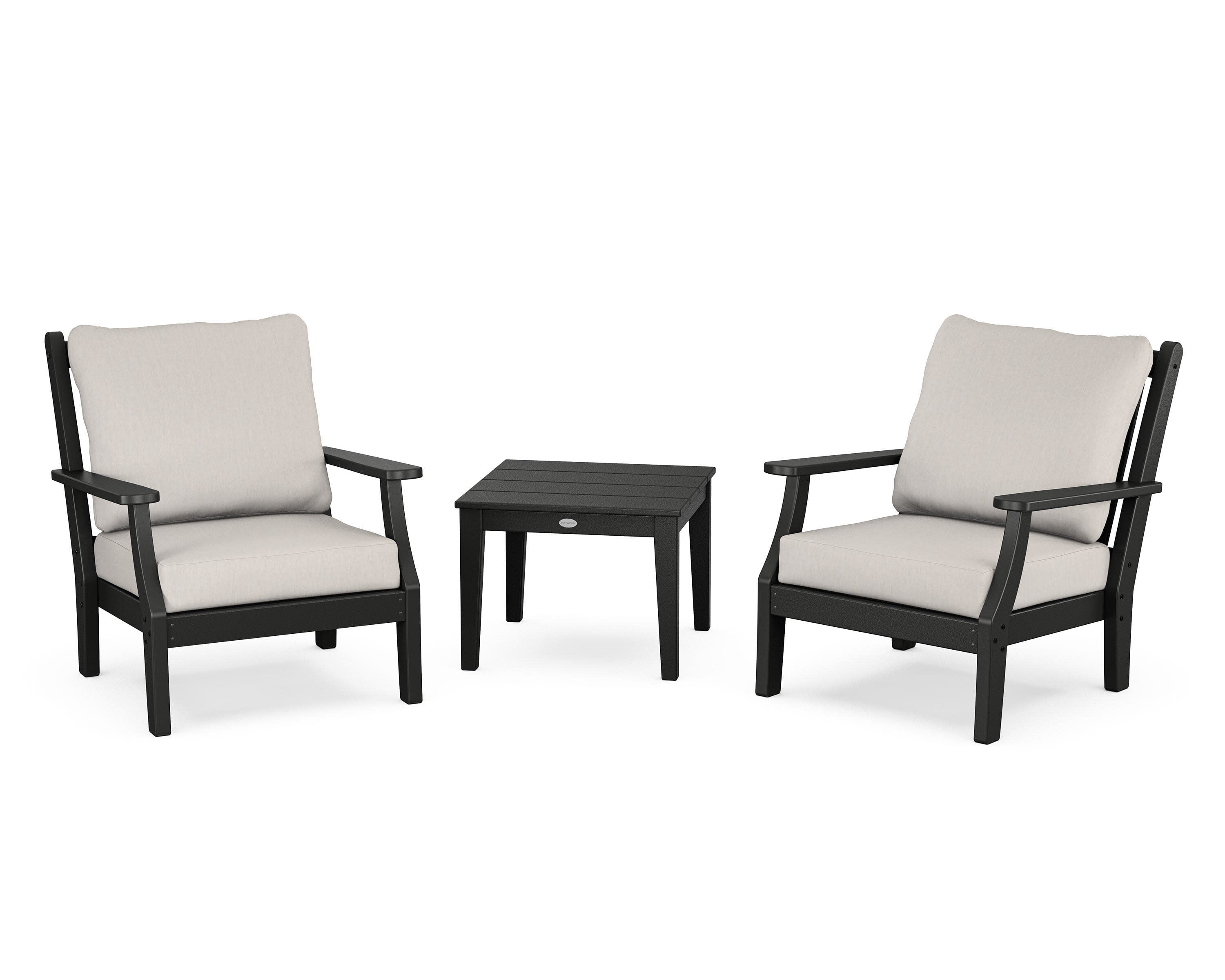 Wovendale 3-Piece Deep Seating Set in Black / Cast Ash