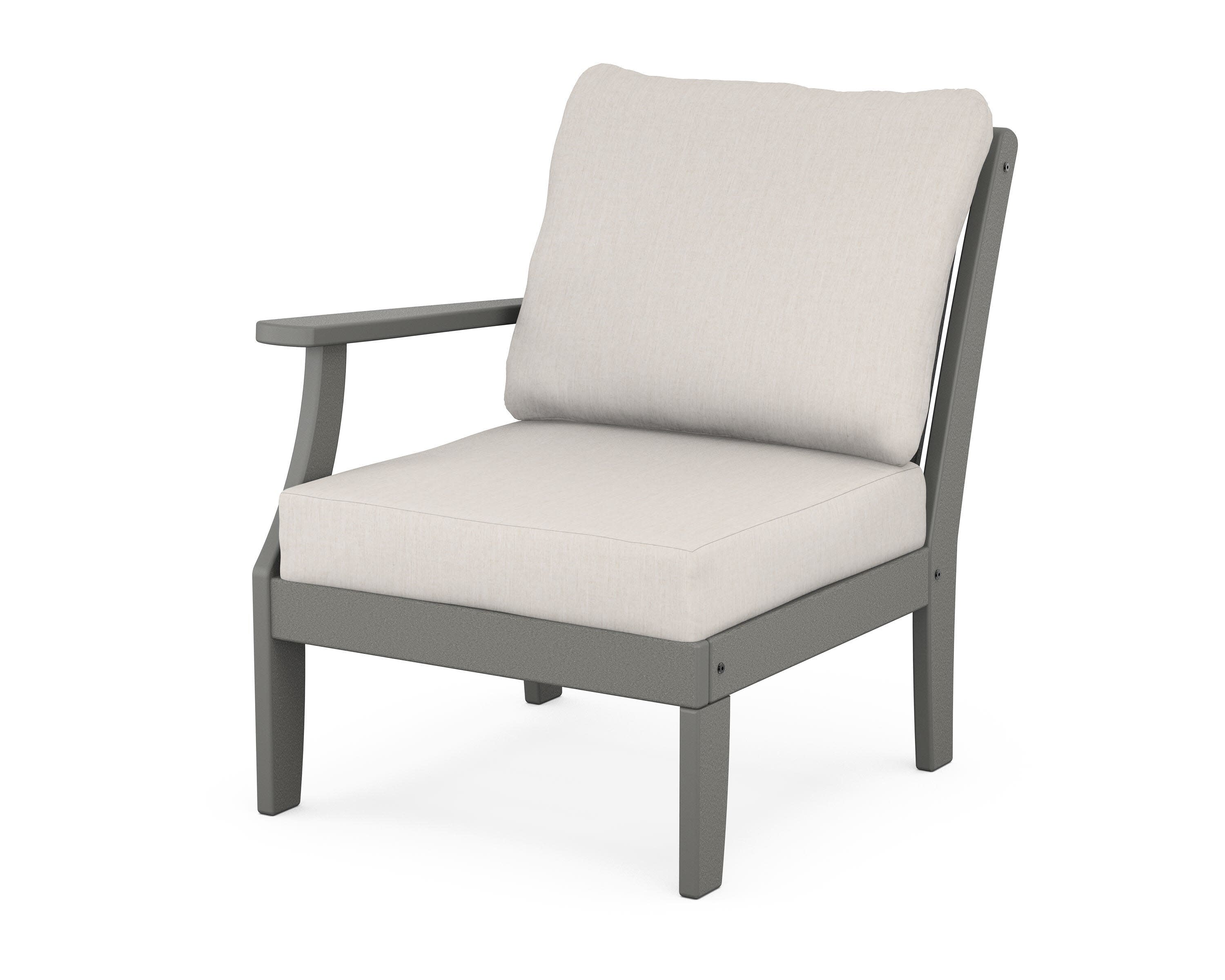 Braxton Modular Left Arm Chair in Slate Grey / Cast Ash